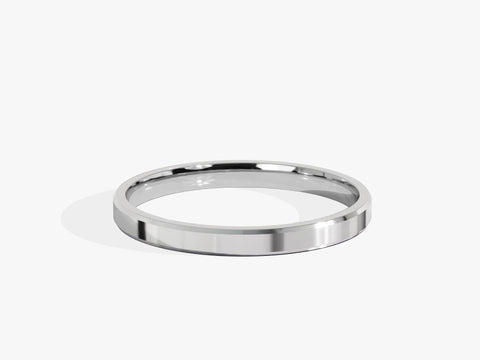 2mm Beveled Edge Wedding Band
