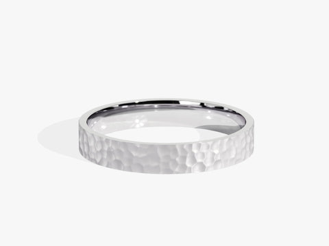 3mm Hammered Flat Wedding Band