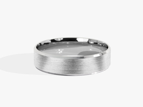 5mm Beveled Edge Wedding Band - Matte Brushed