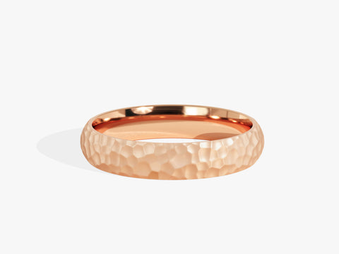 4mm Hammered Dome Wedding Band