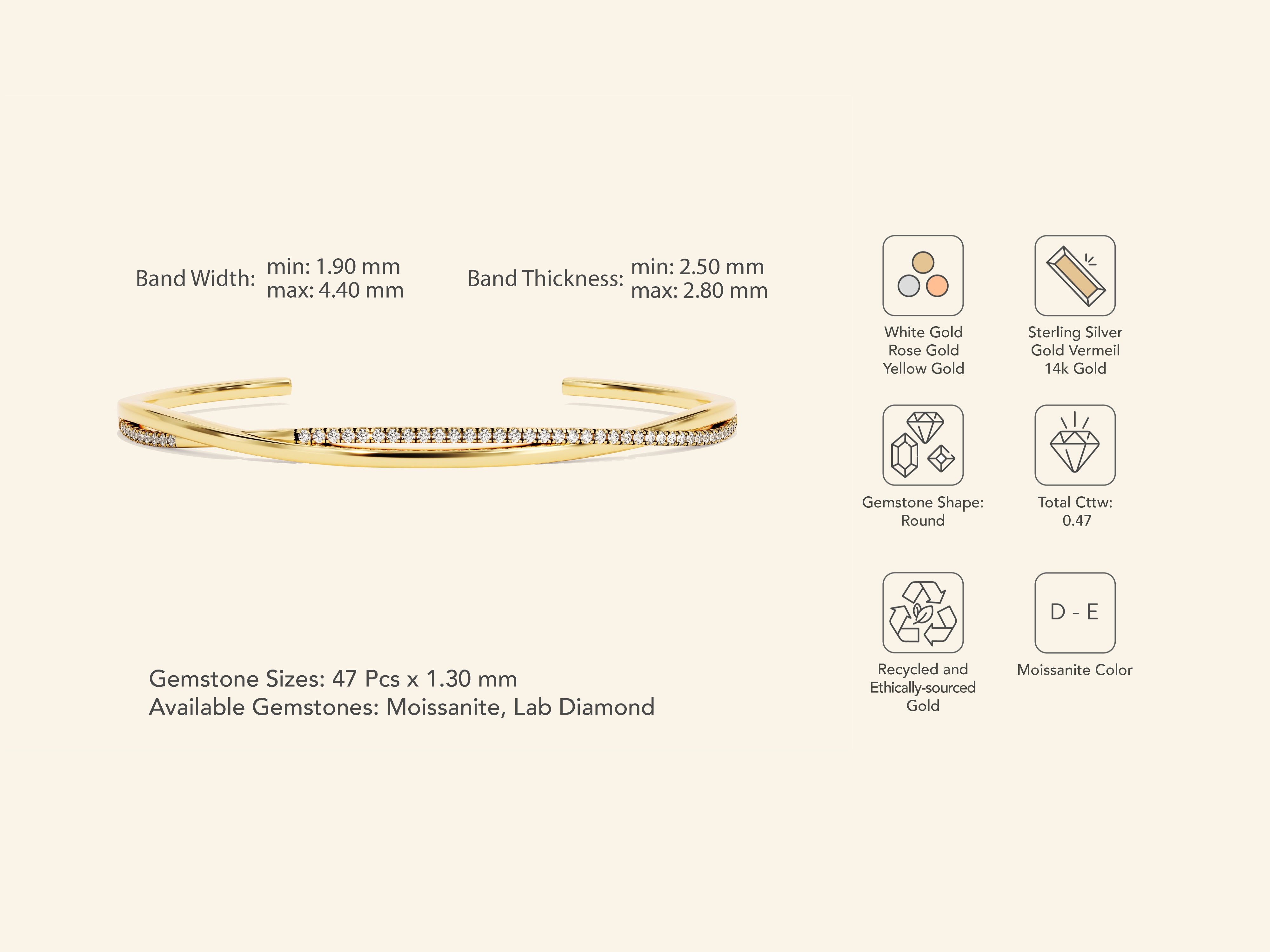 Twisted Open Cuff Bracelet