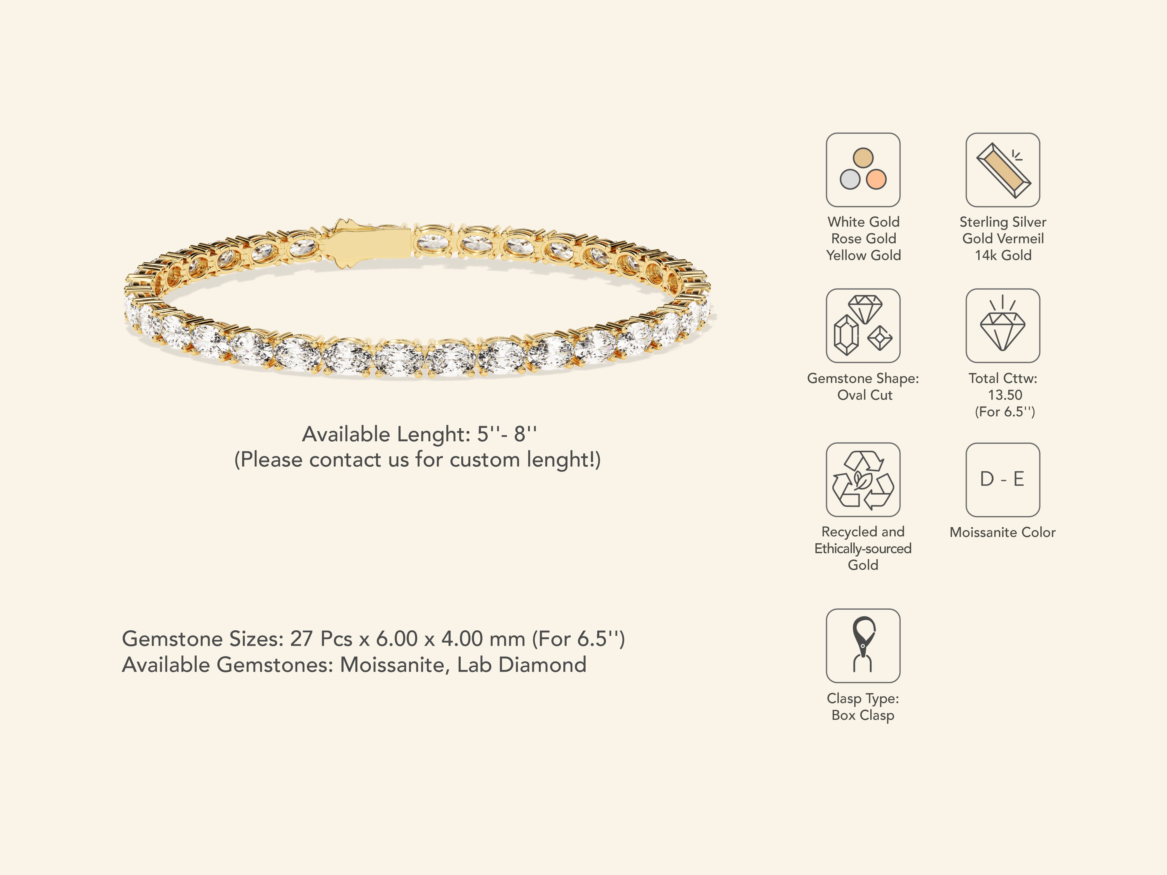 Oval Tennis Bracelet