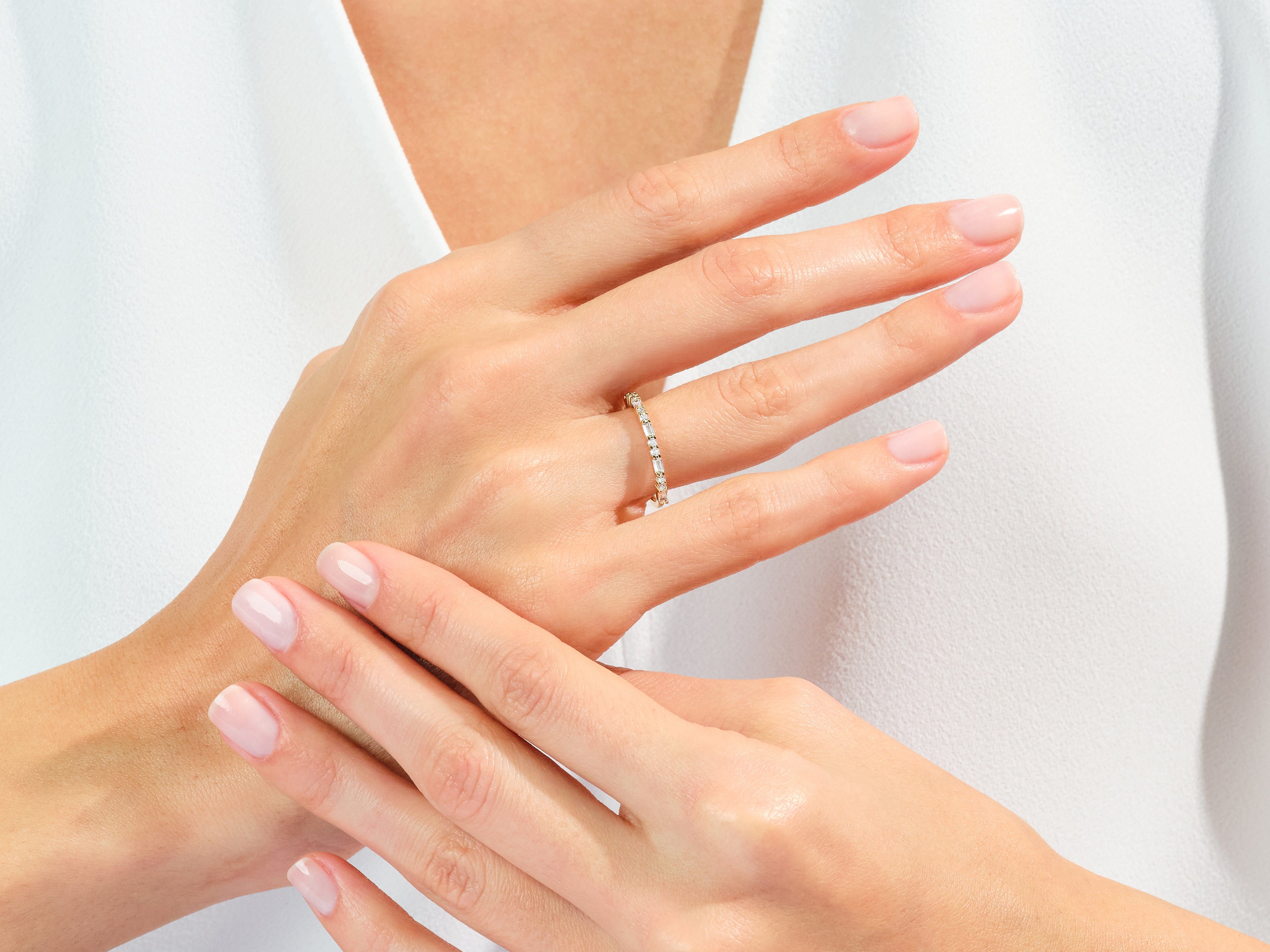 Alternating Baguette Wedding Band