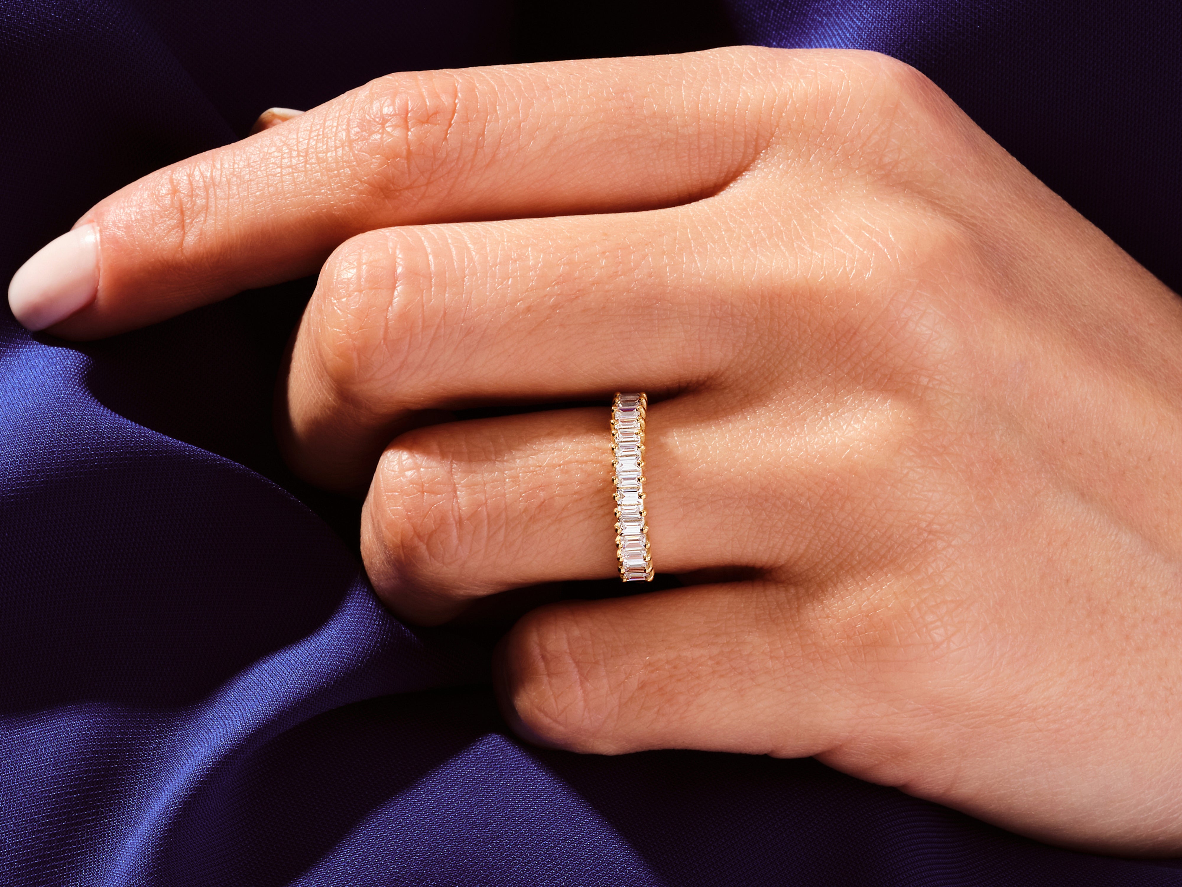 Baguette Half Eternity Wedding Band
