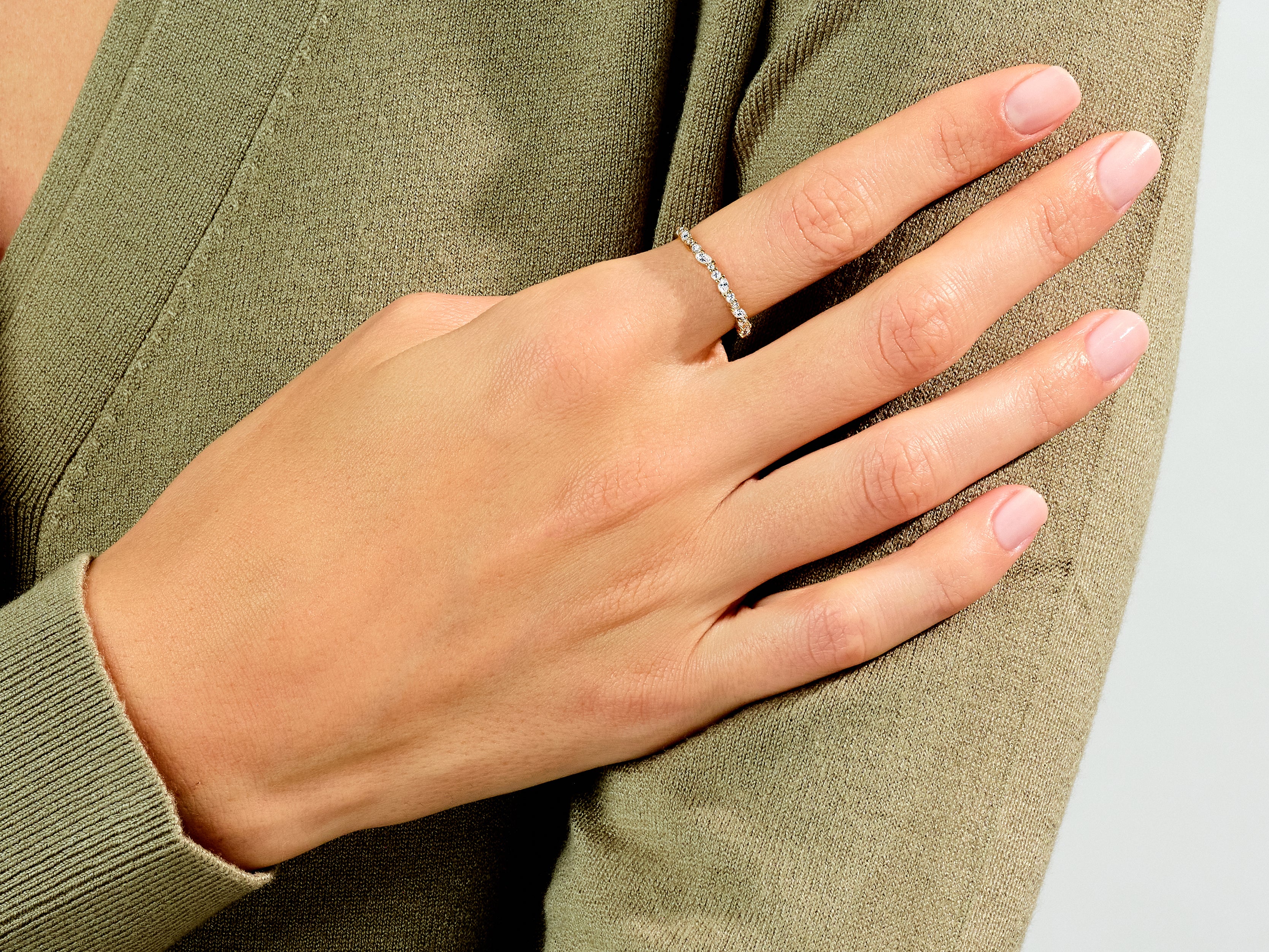 Half Eternity Marquise and Round Wedding Band