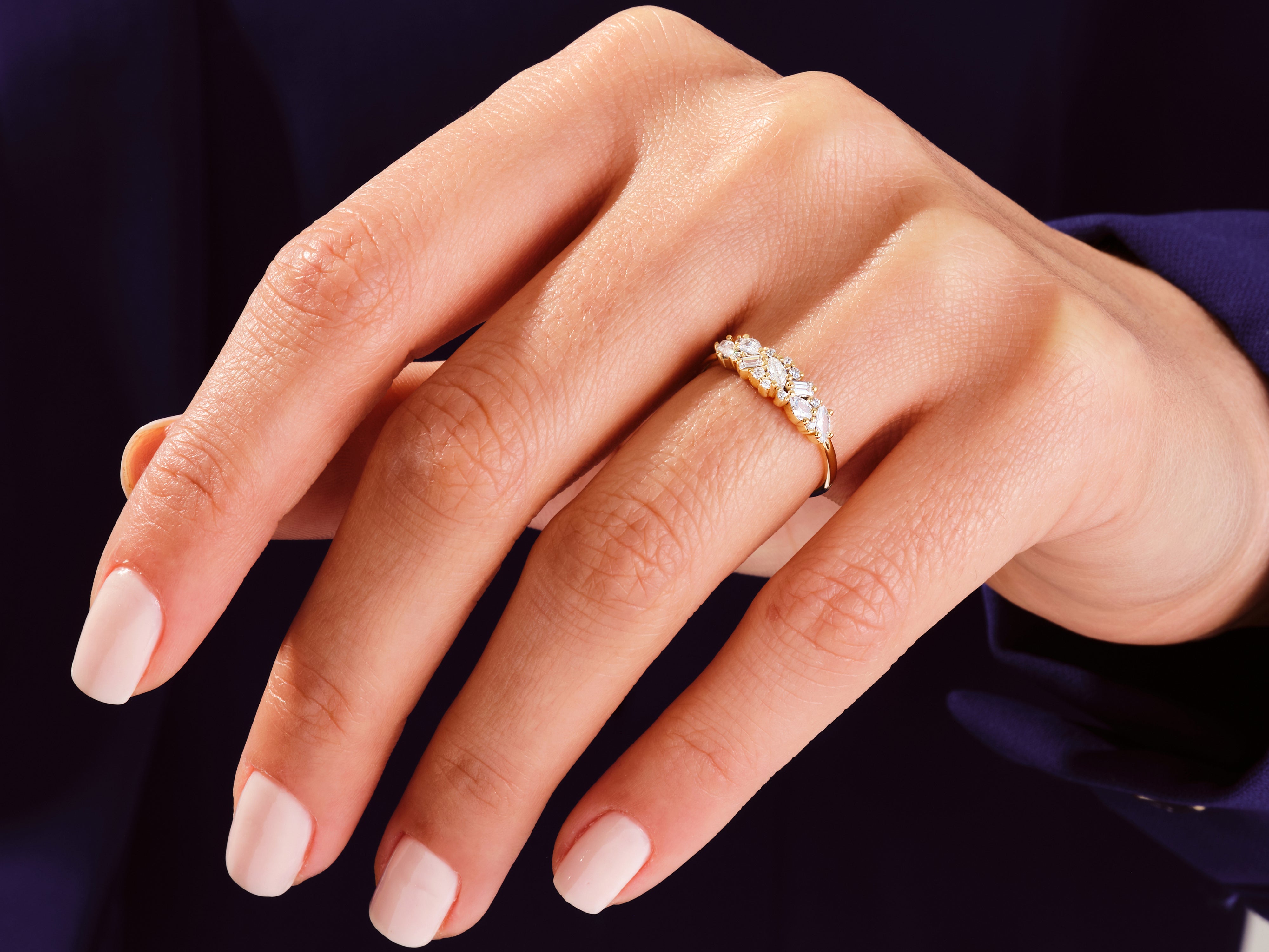Vintage Cluster Wedding Band