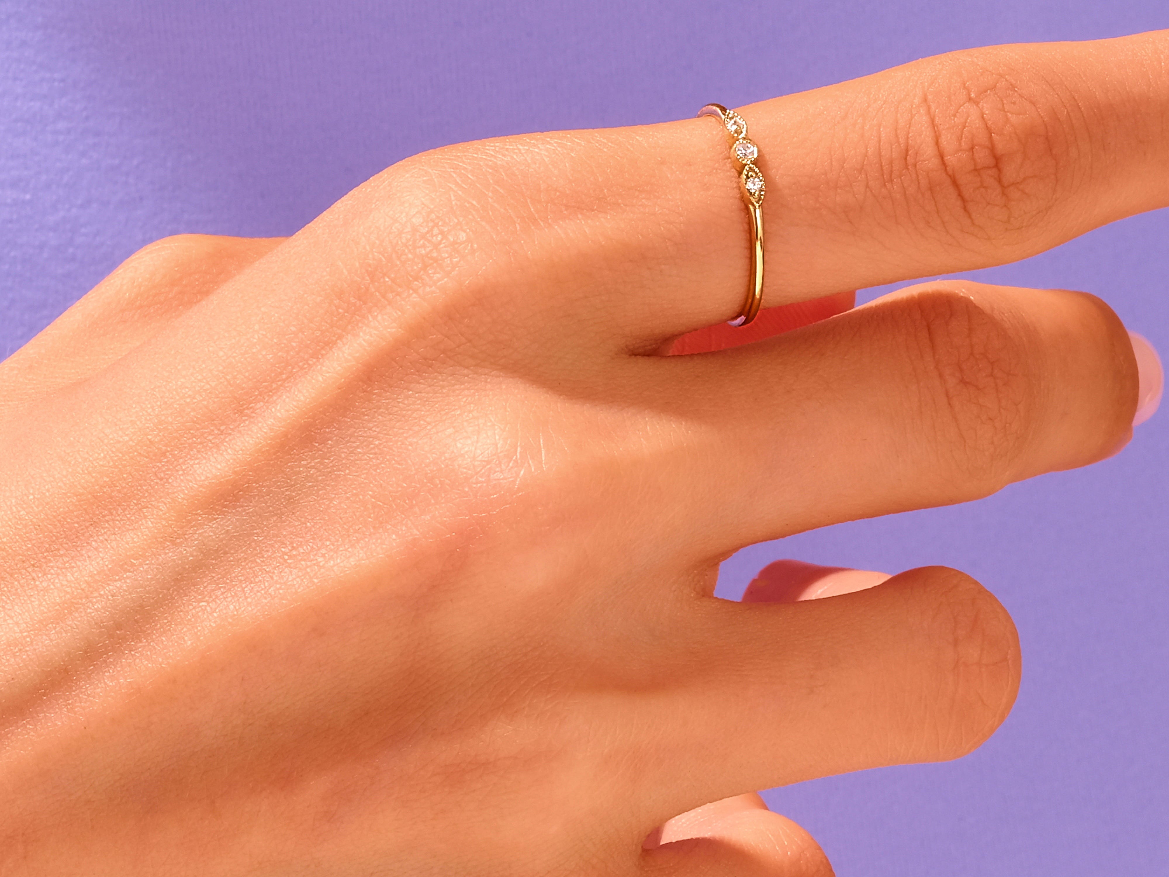 Milgrain Trio Ring