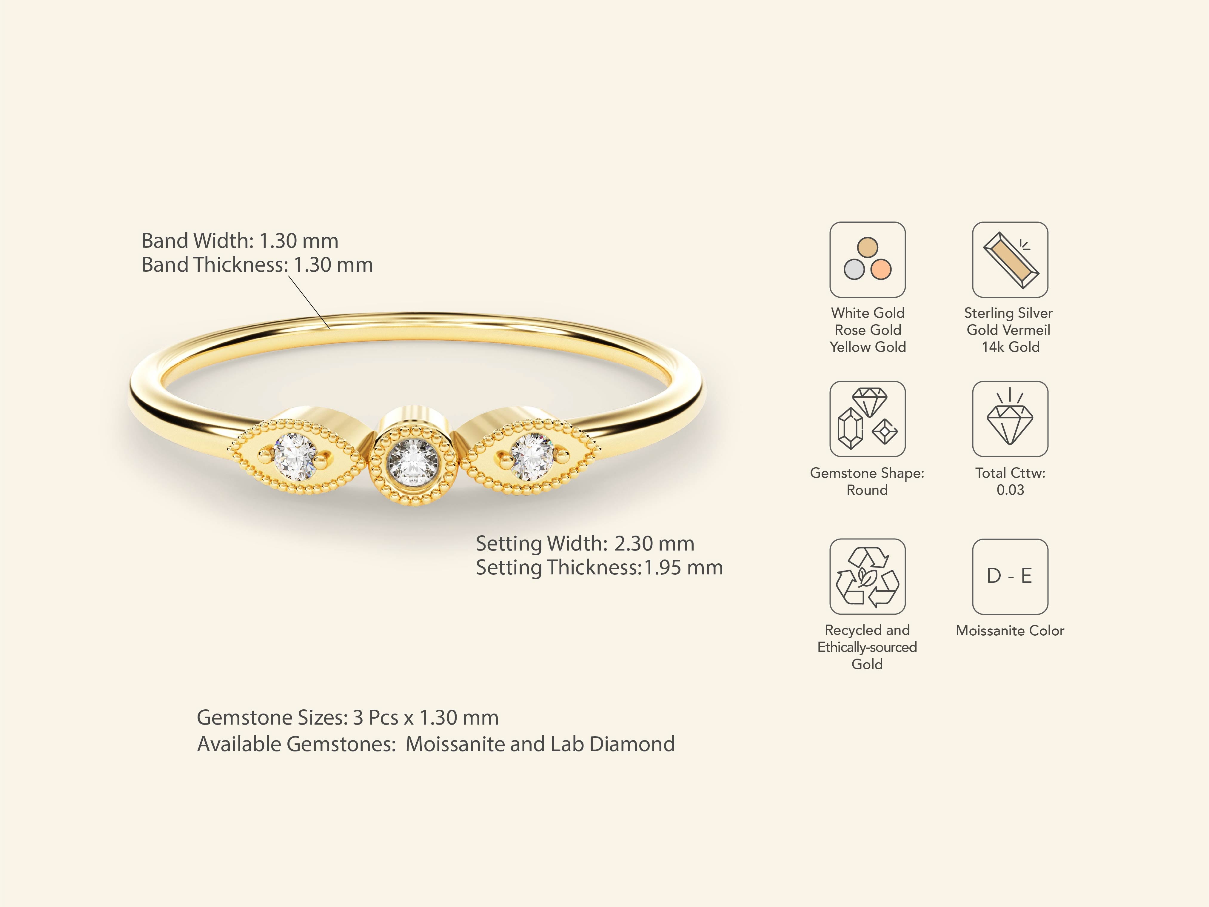 Milgrain Trio Ring