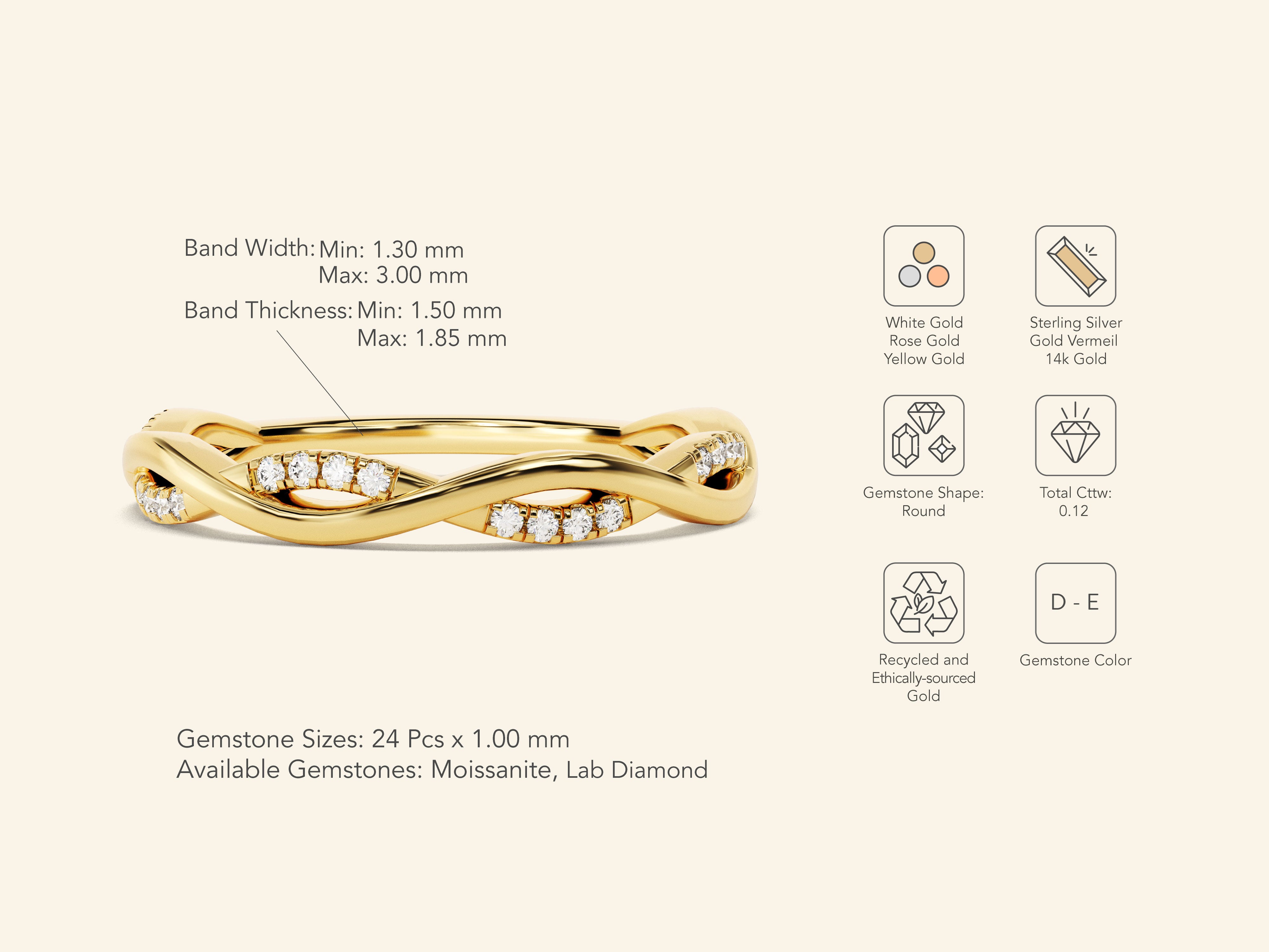 Twisted Vine Wedding Band