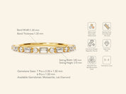 Alternating Baguette and Round Wedding Band