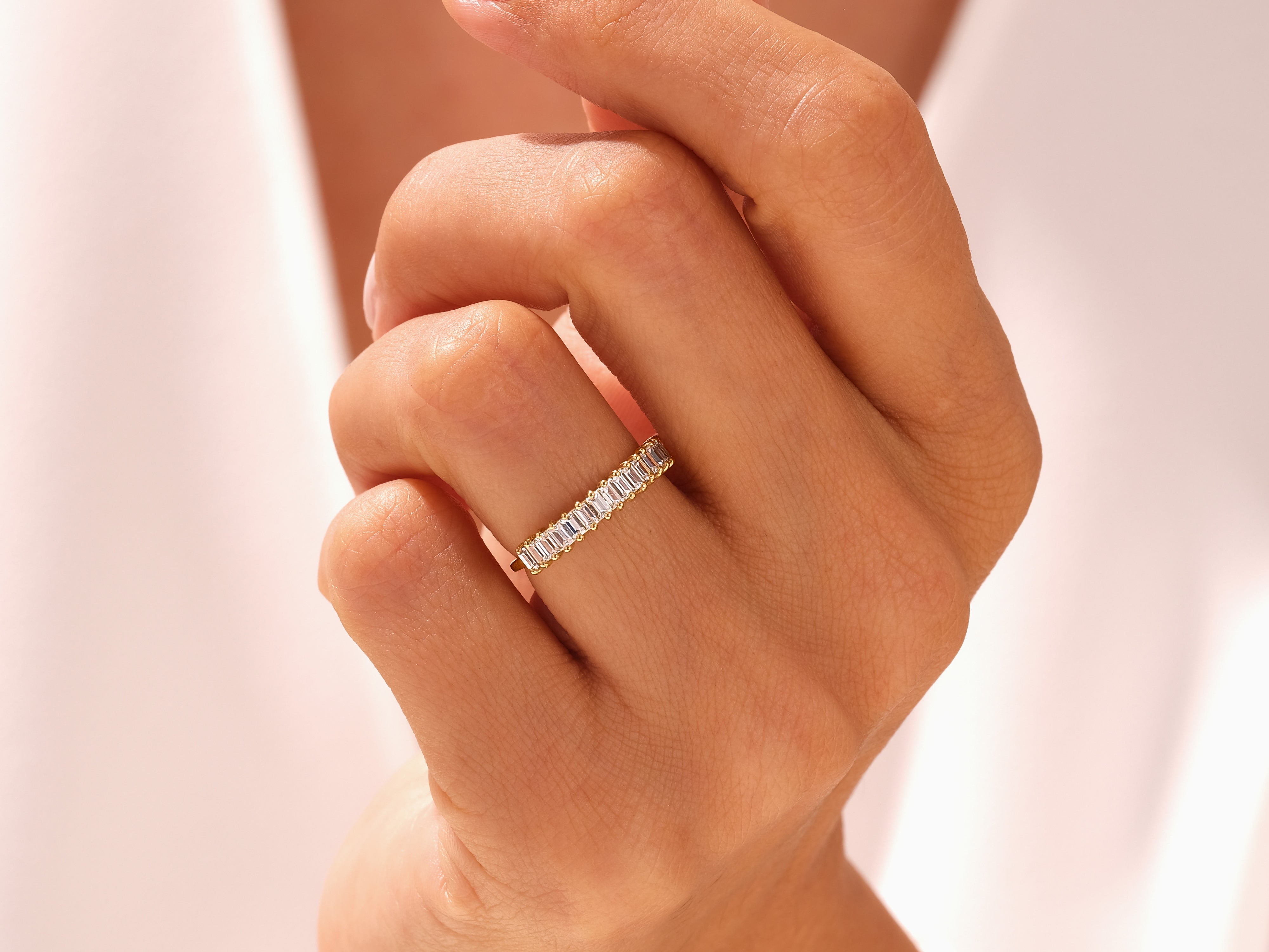 Baguette Half Eternity Wedding Band