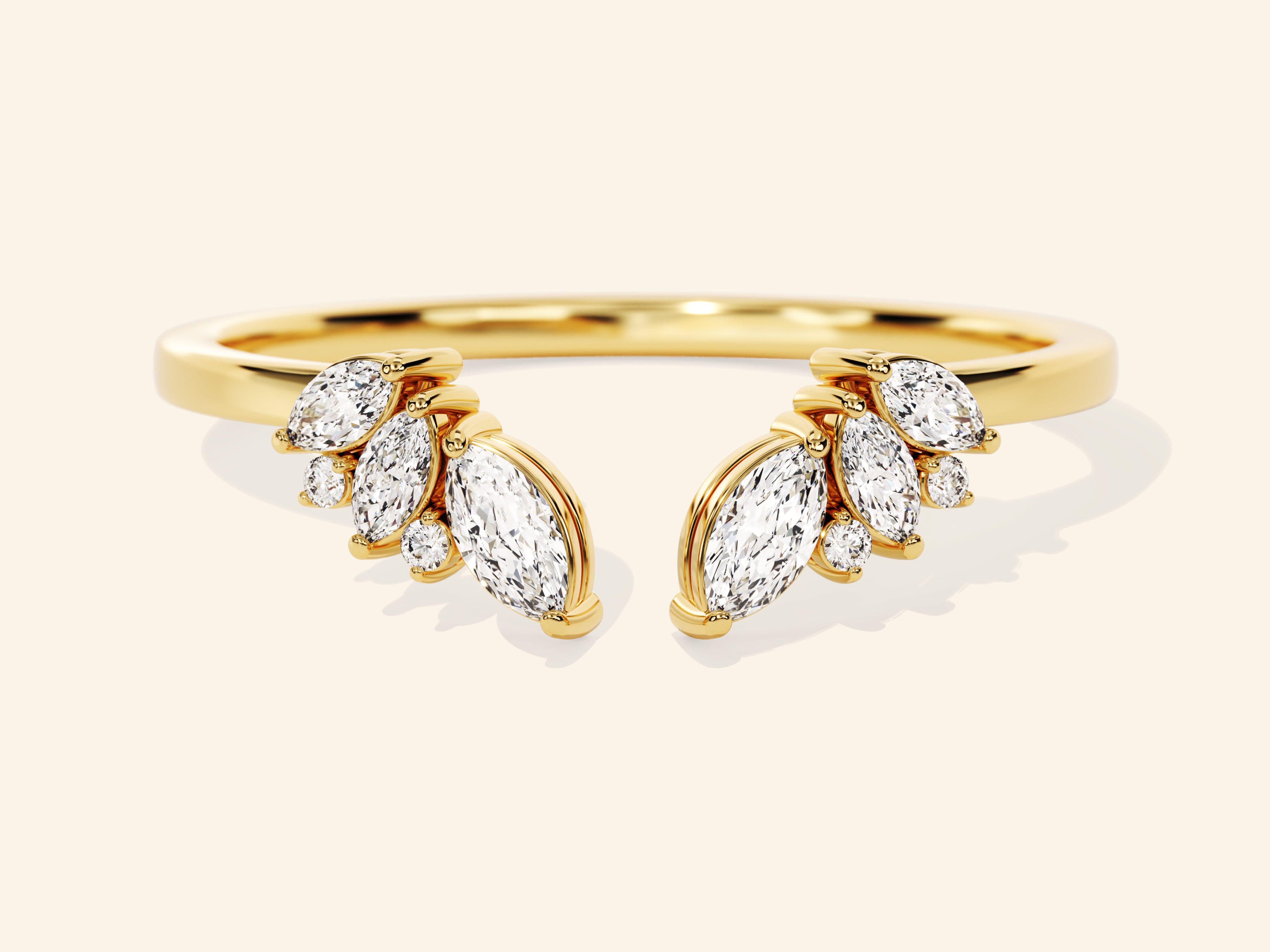 Open Marquise Cluster Wedding Band
