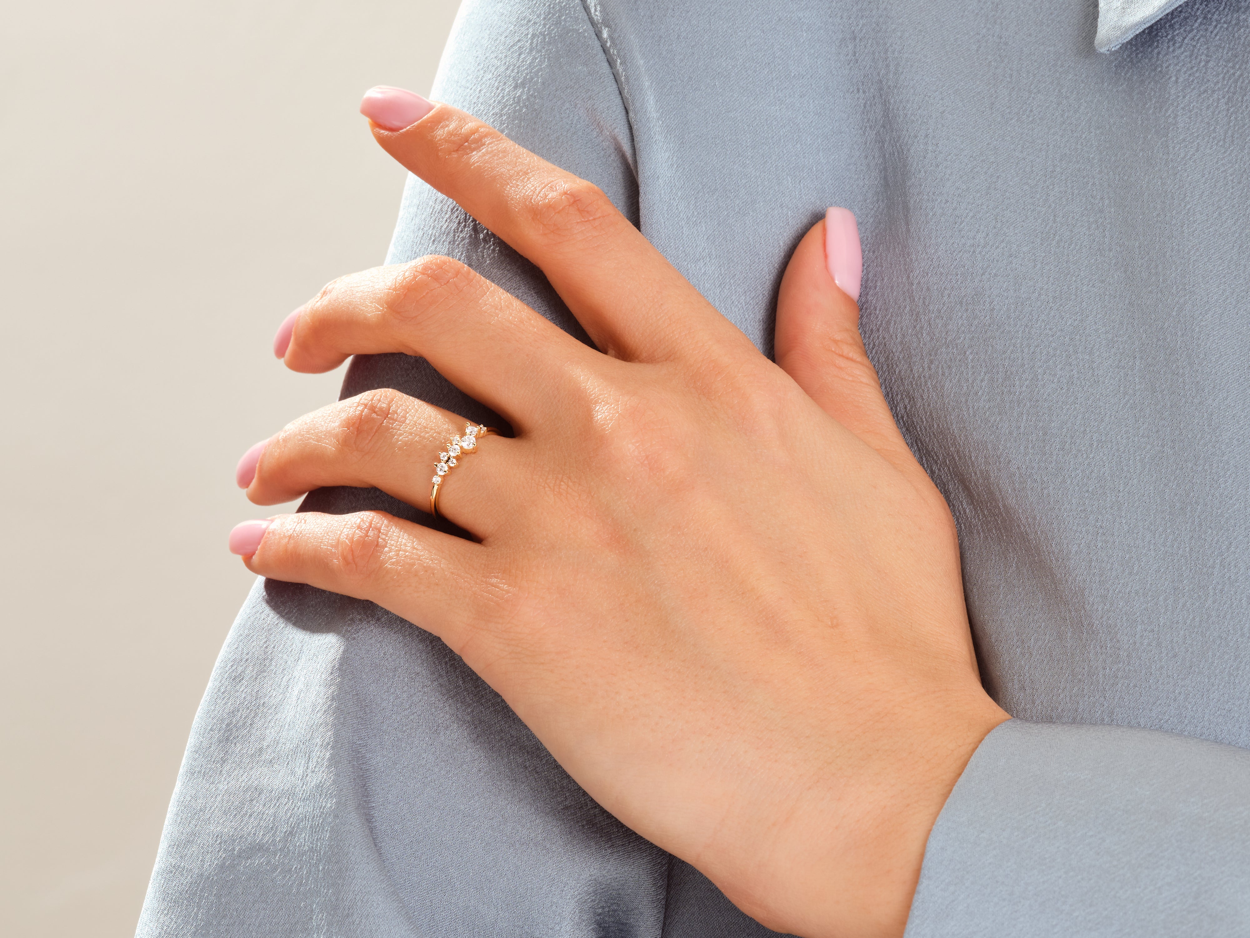 Tiny Cluster Wedding Band
