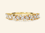 Multi Stone Cluster Wedding Band