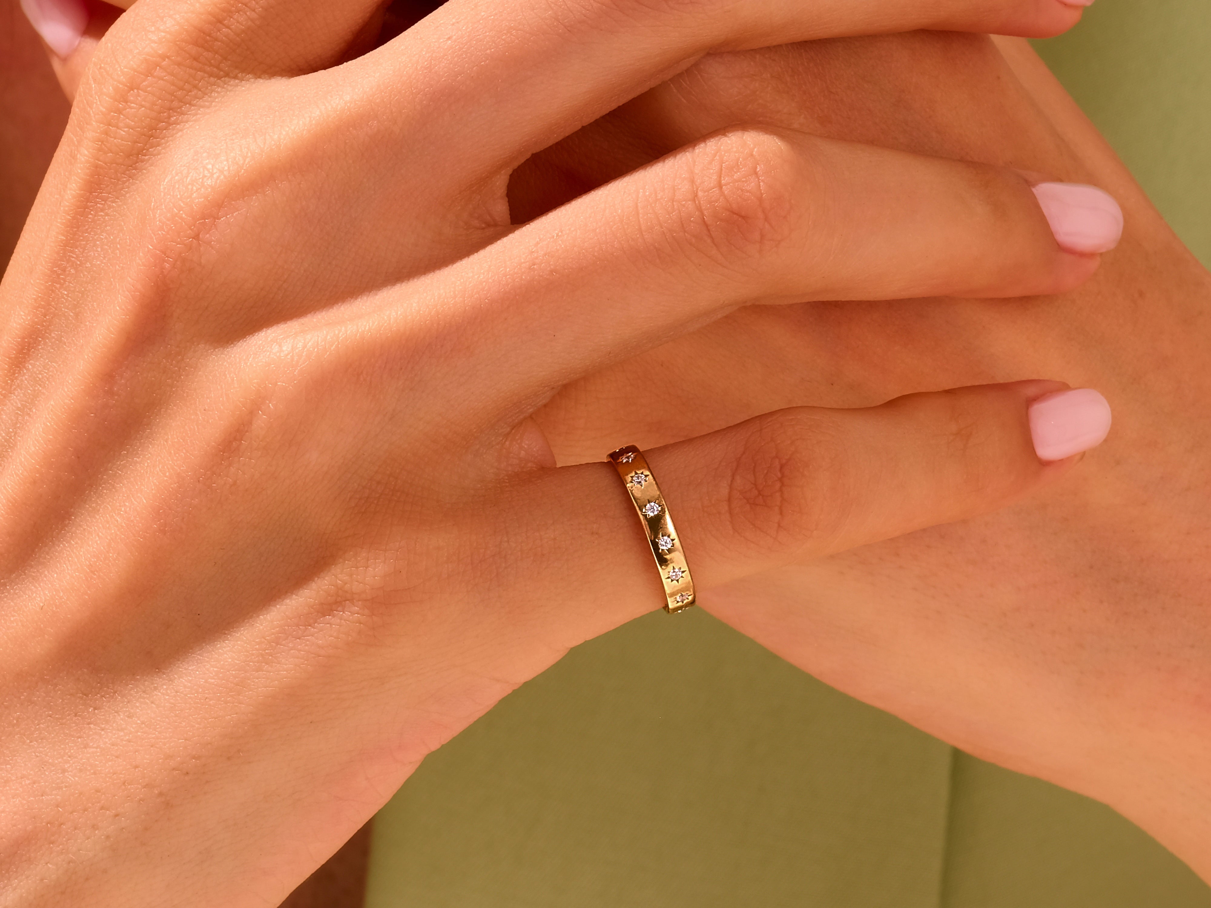 Half Eternity Star Ring