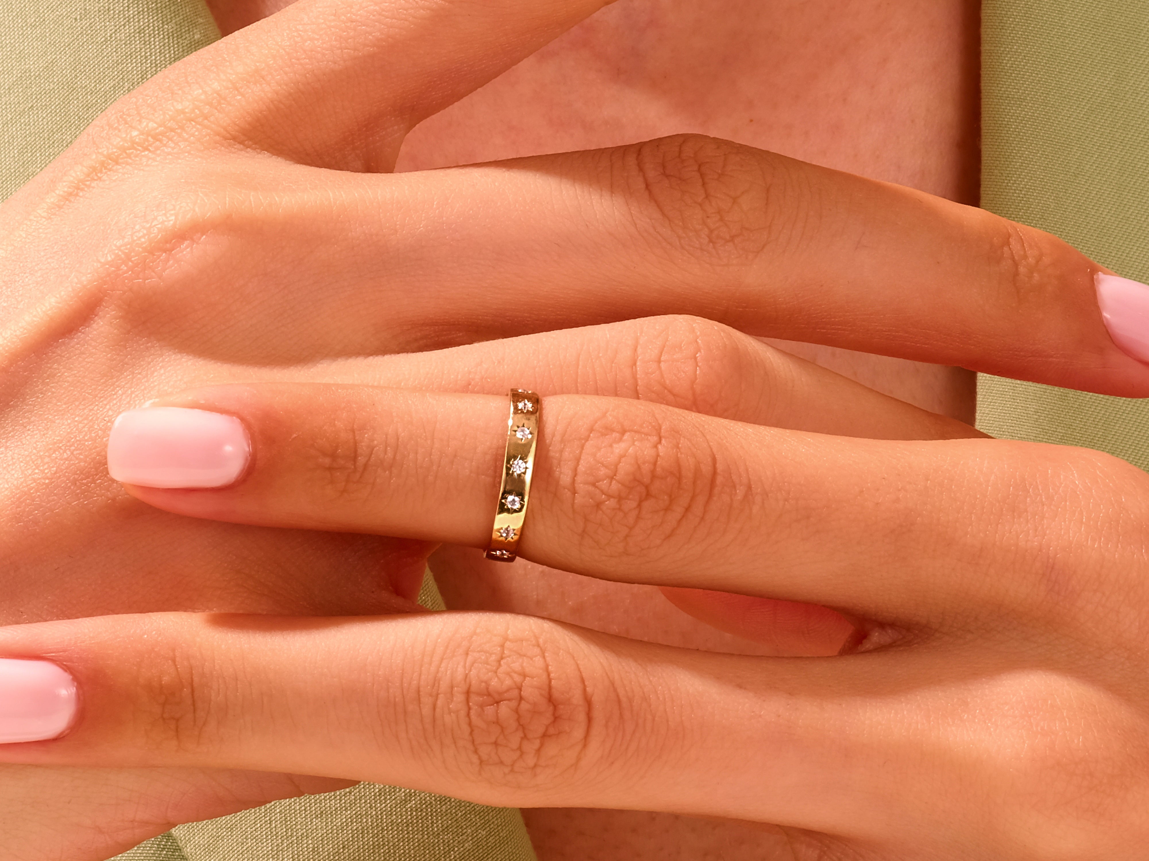 Half Eternity Star Ring