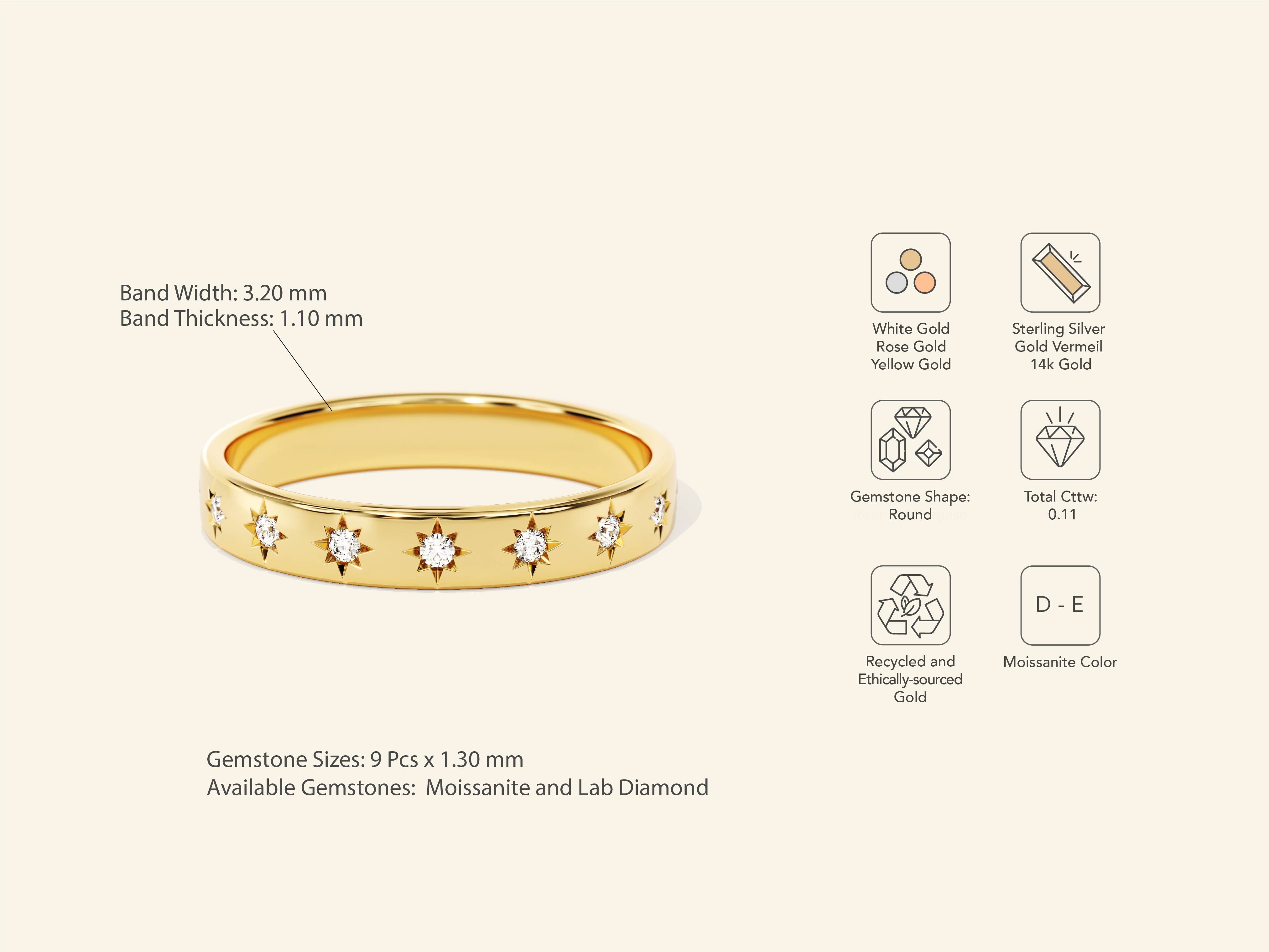 Half Eternity Star Ring