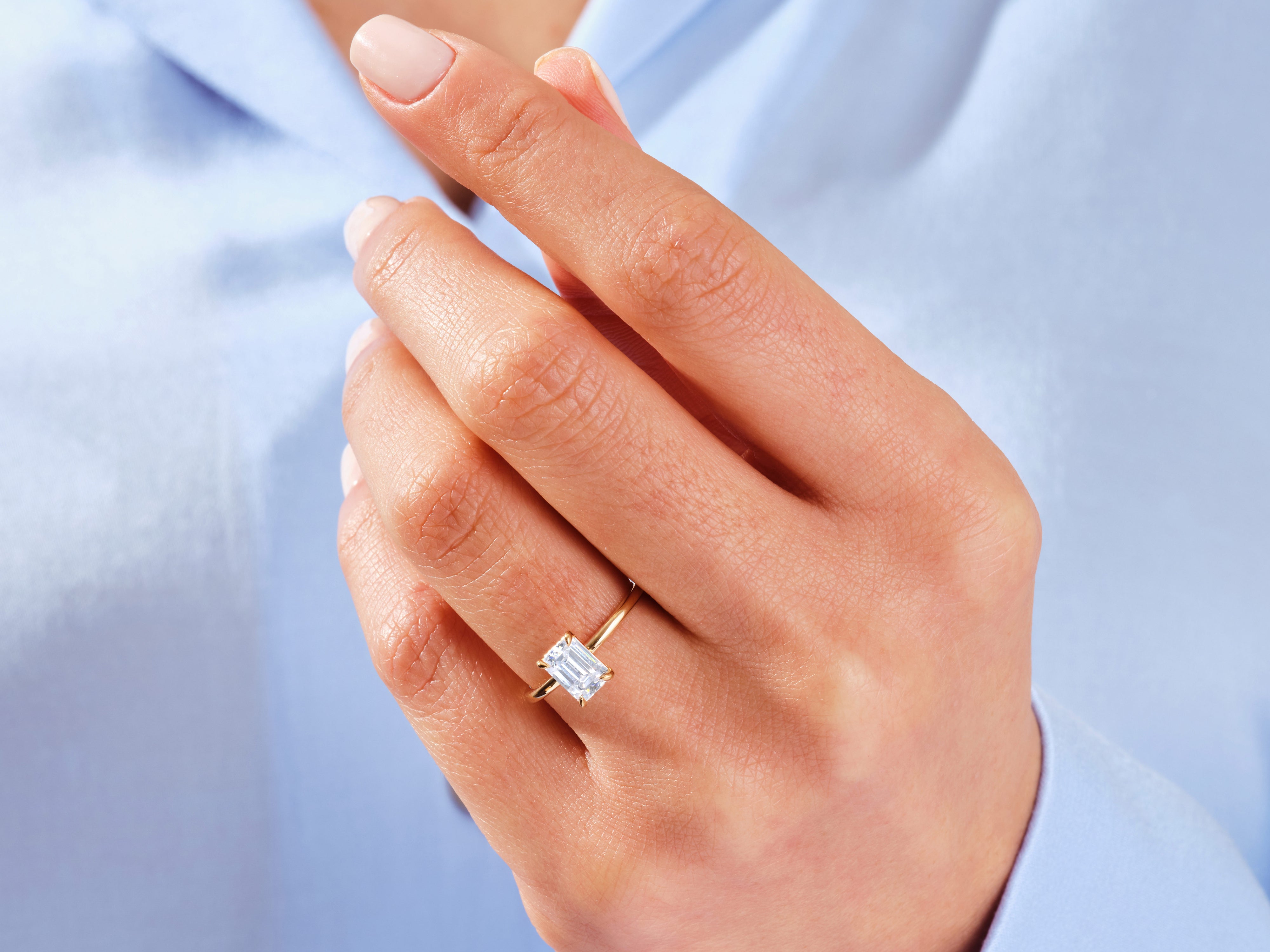 Emerald Solitaire Engagement Ring