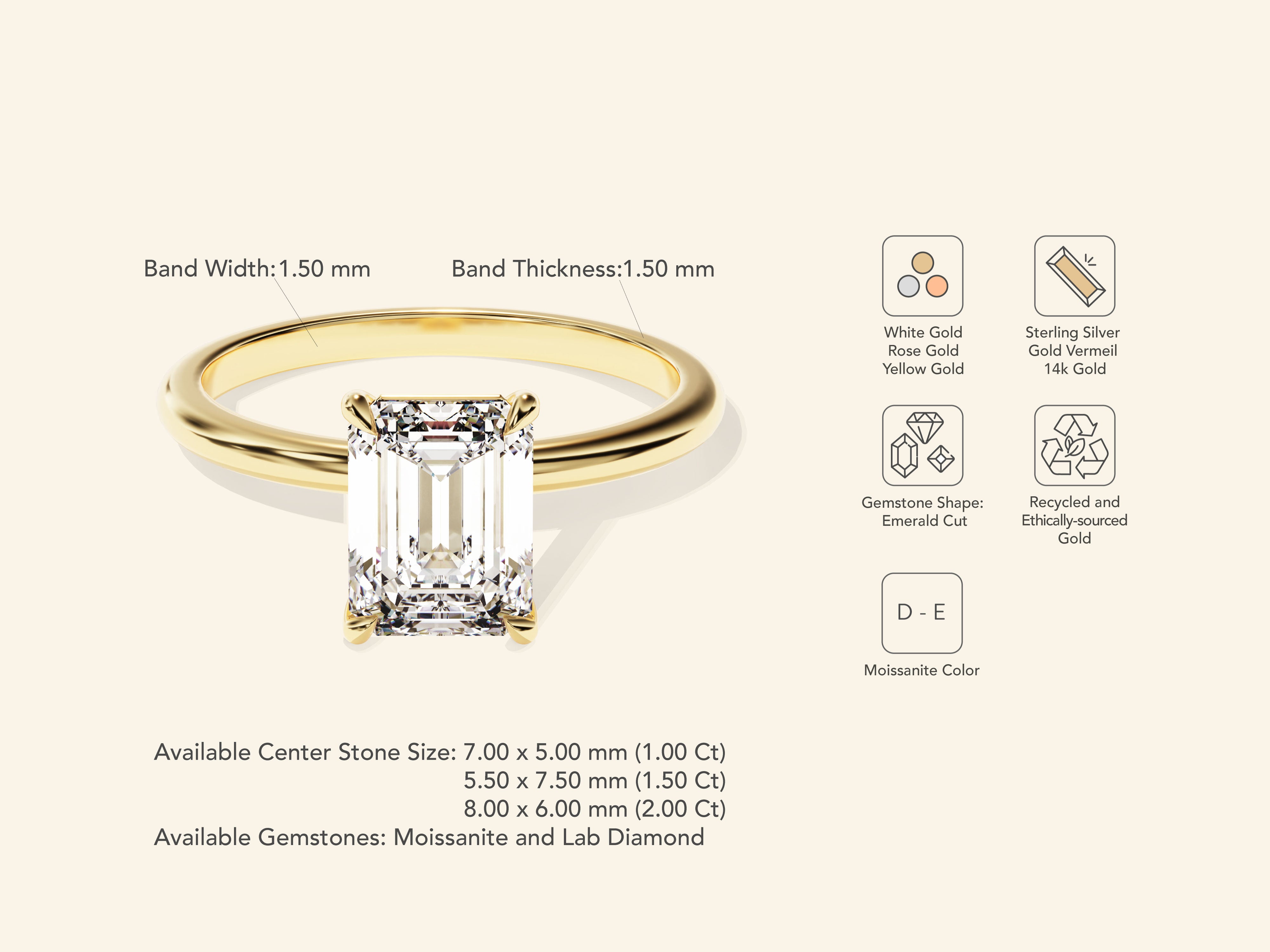 Emerald Solitaire Engagement Ring