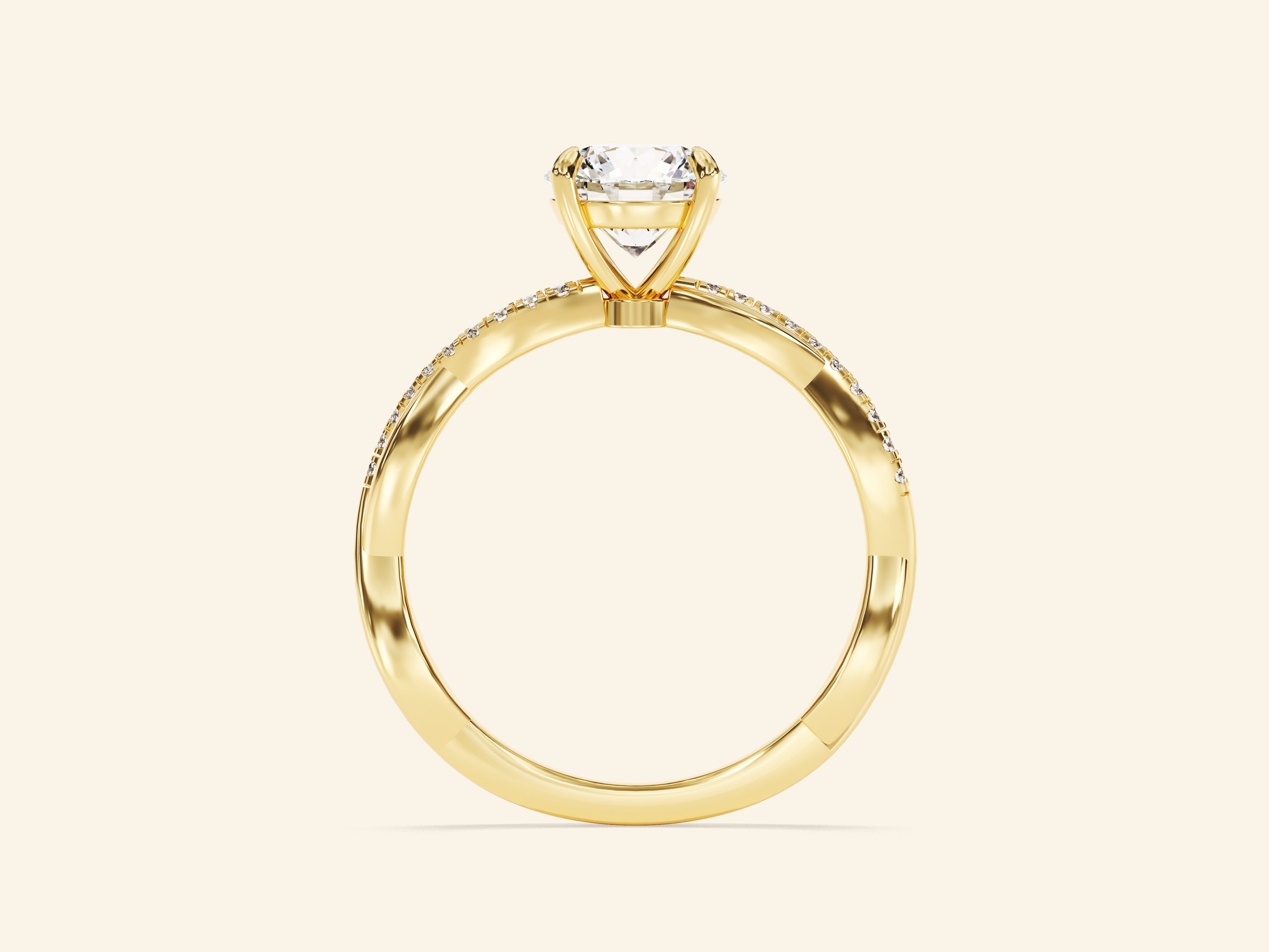 Round Twisted Engagement Ring