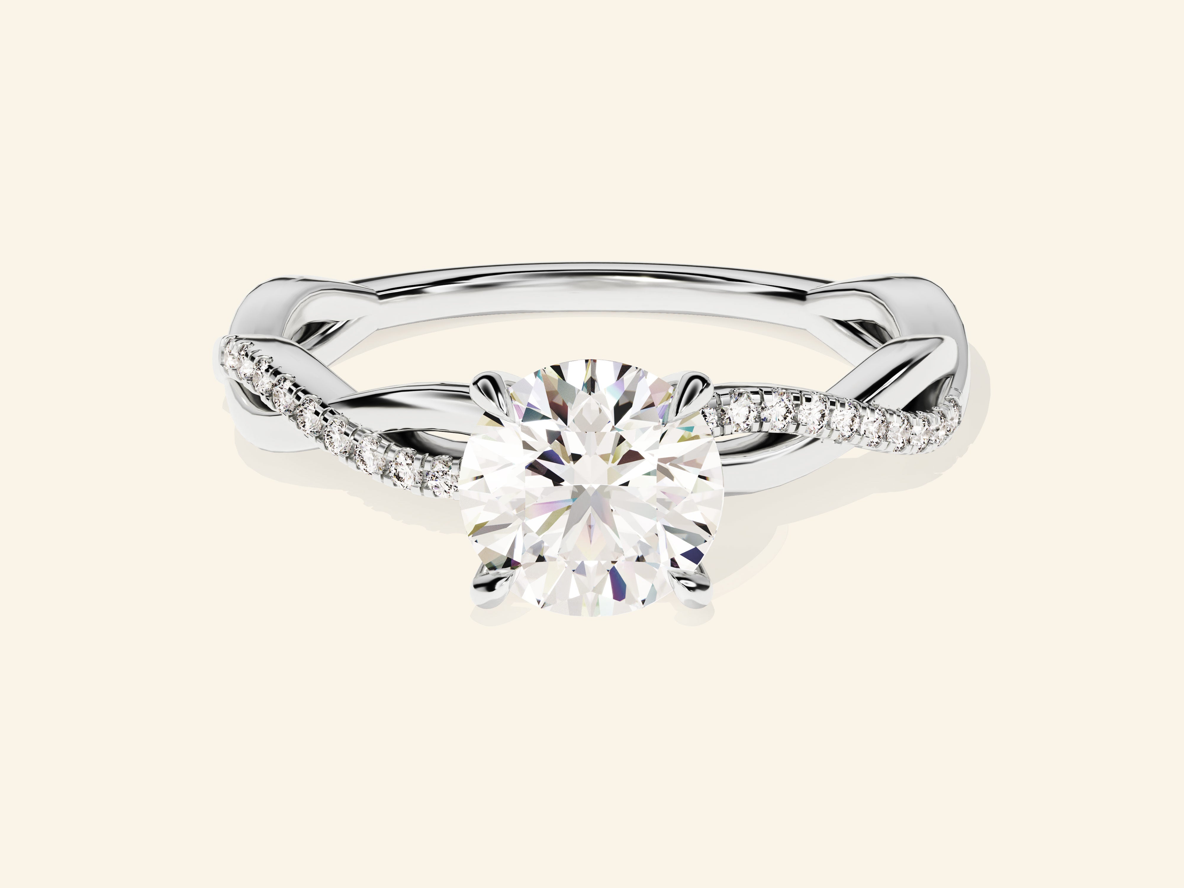 Round Twisted Engagement Ring