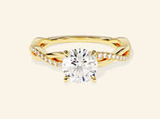 Round Twisted Engagement Ring