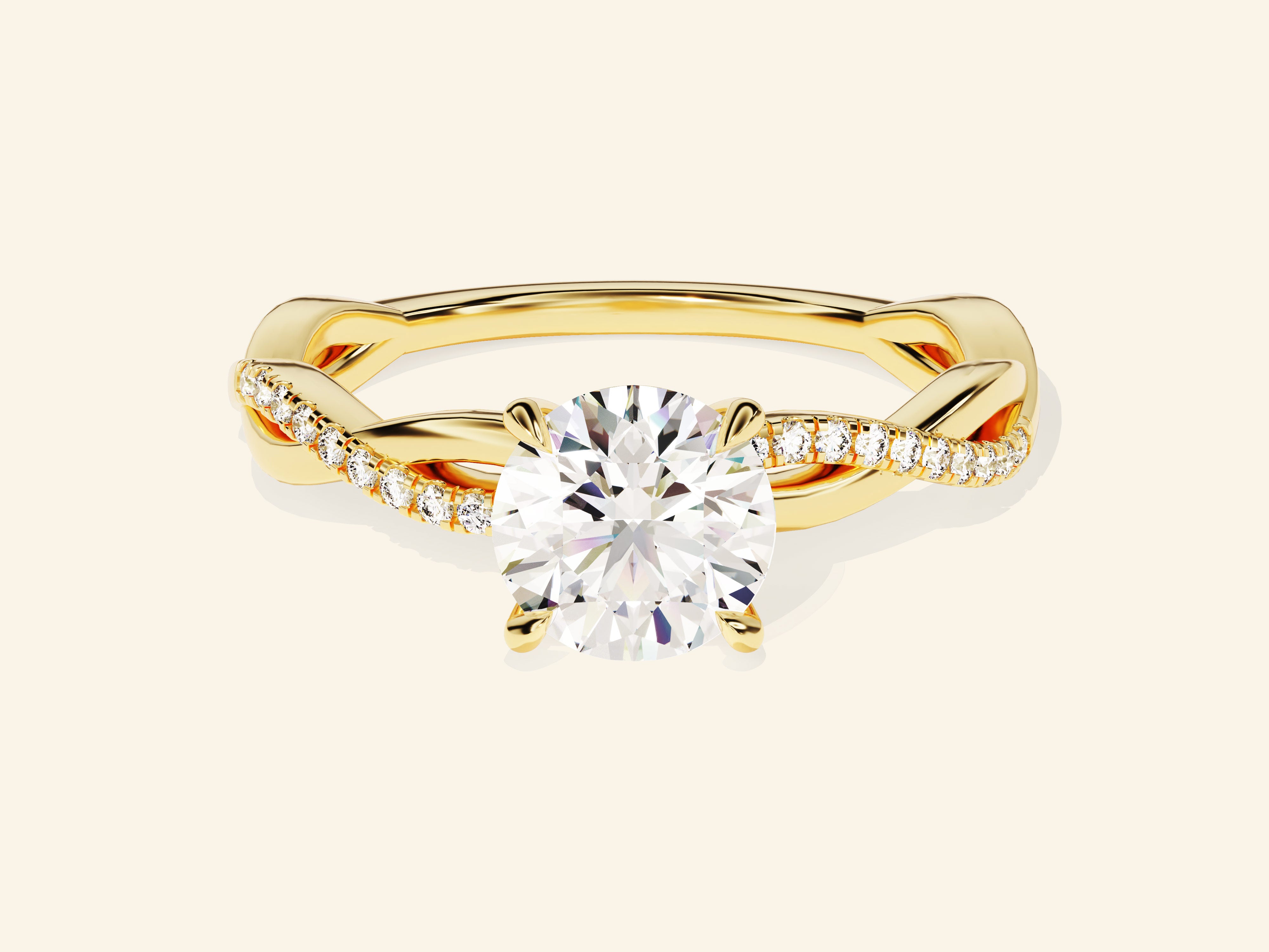 Round Twisted Engagement Ring