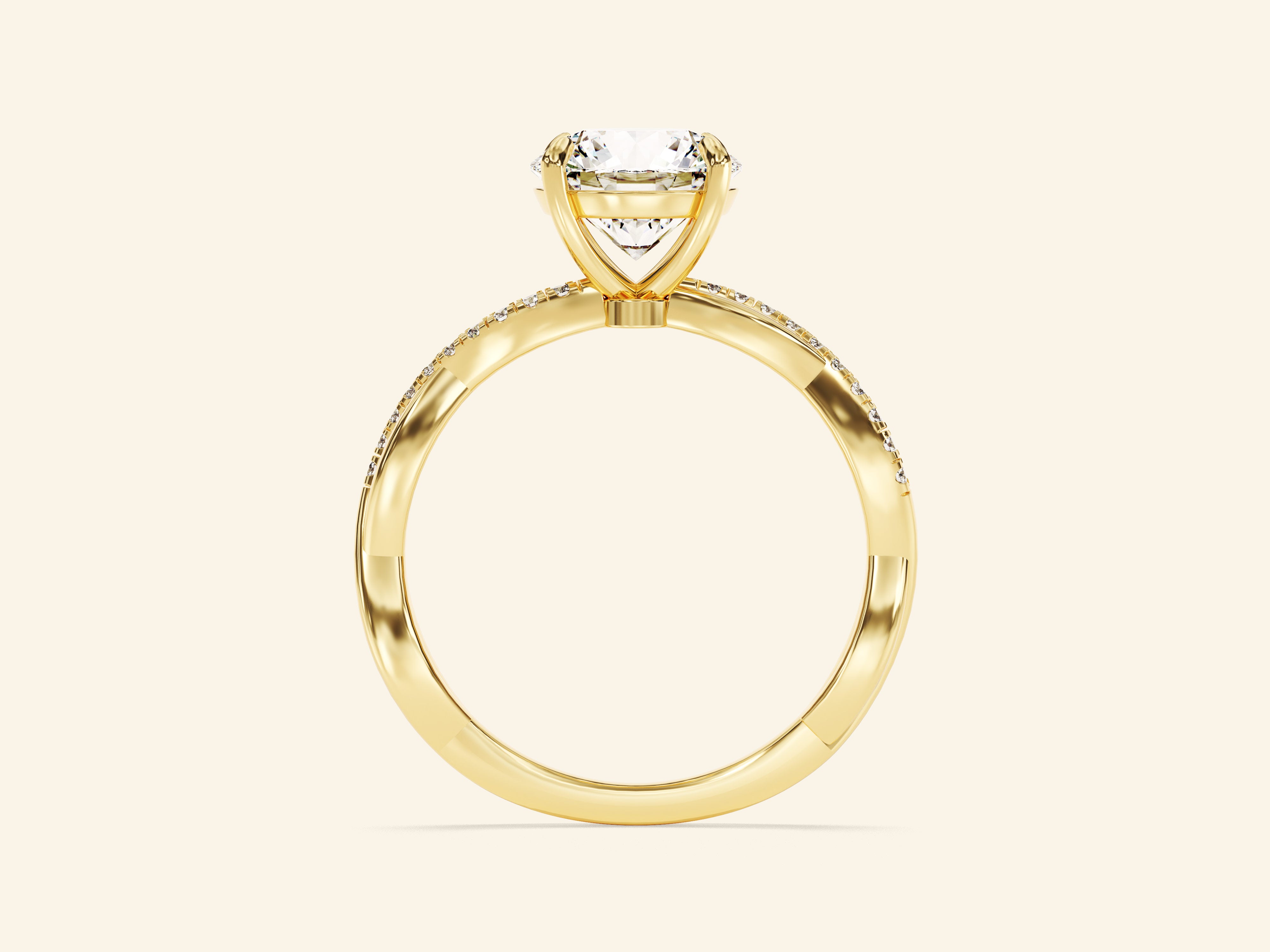 Round Twisted Engagement Ring