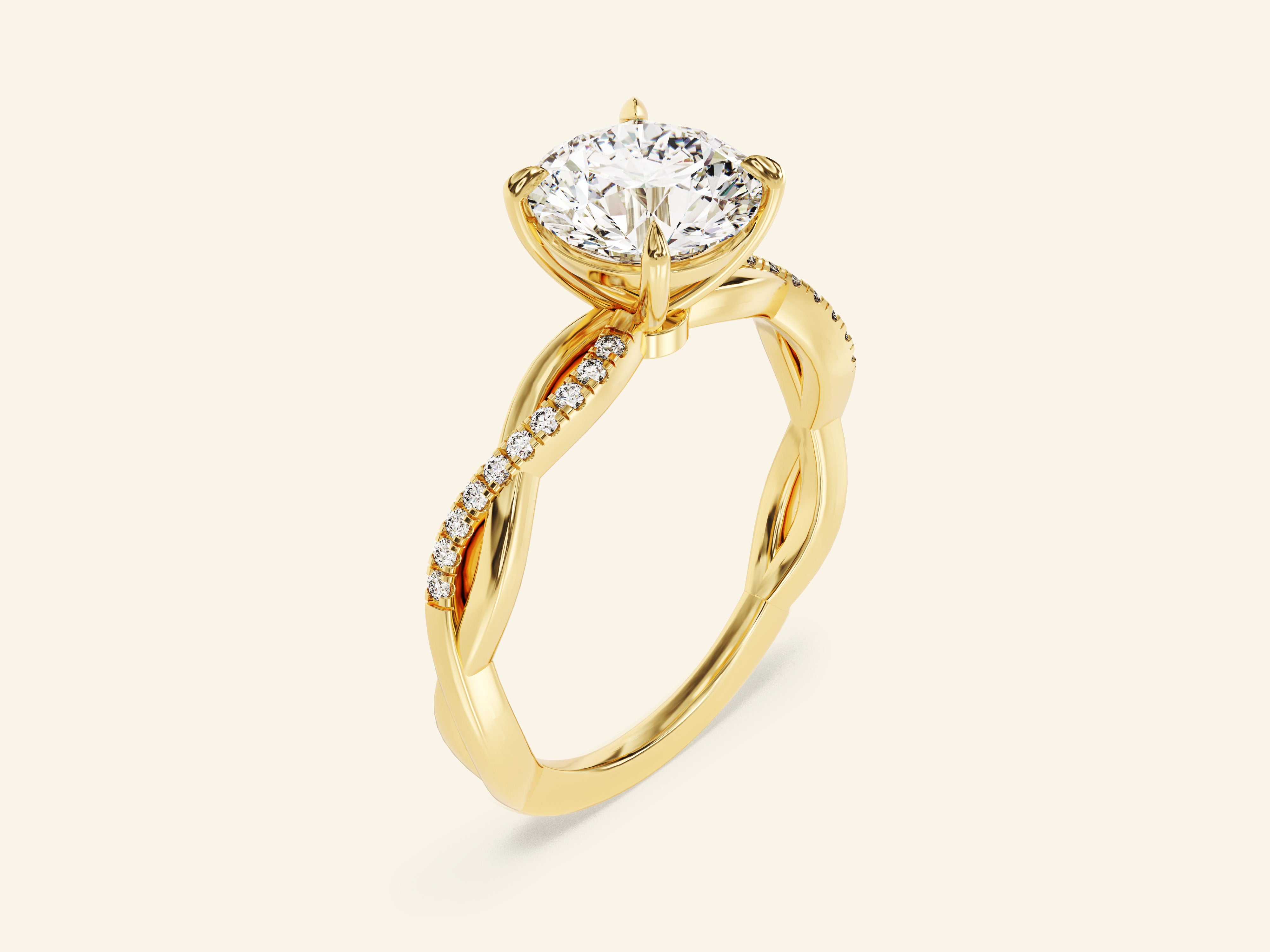 Round Twisted Engagement Ring