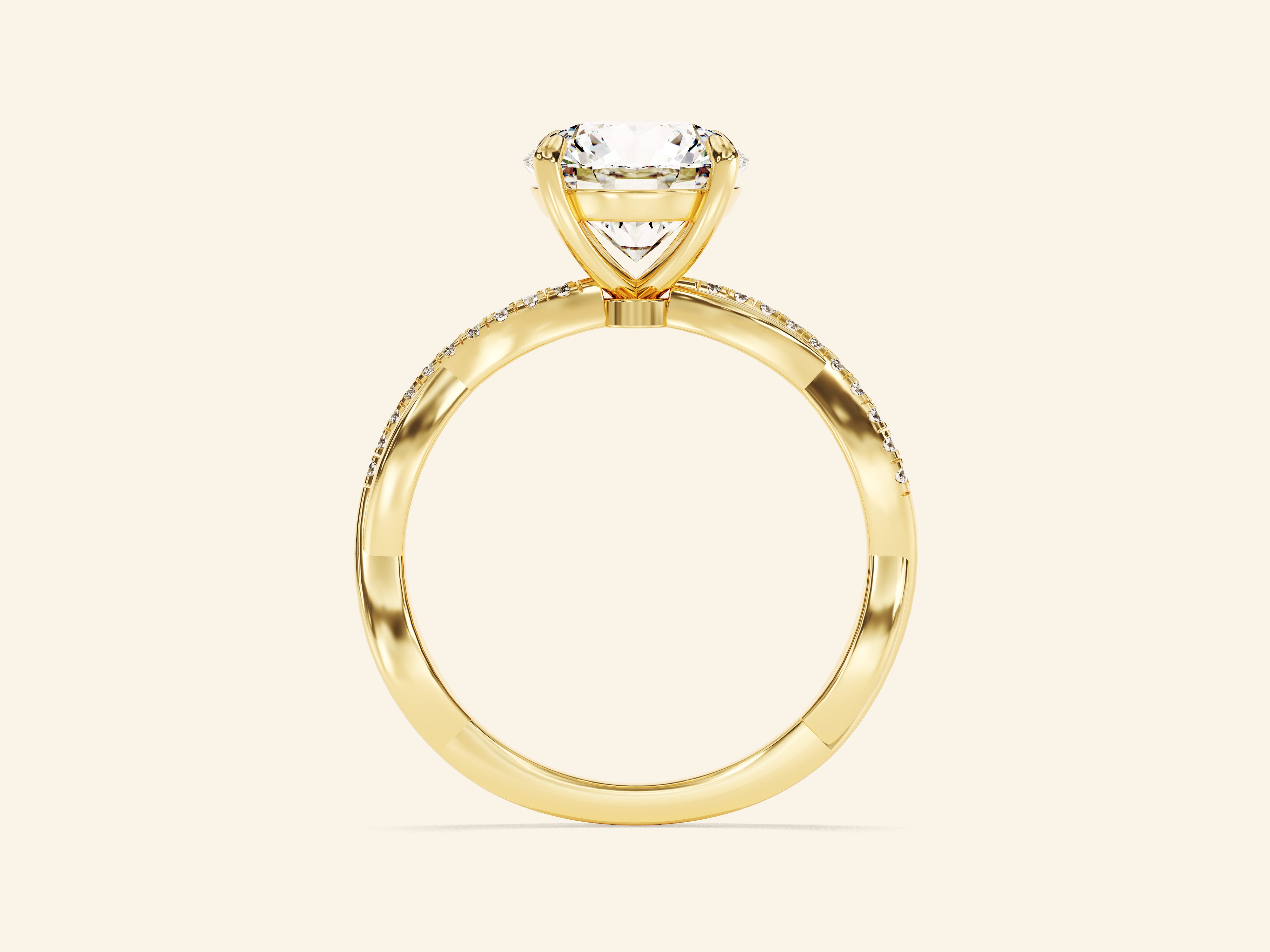 Round Twisted Engagement Ring