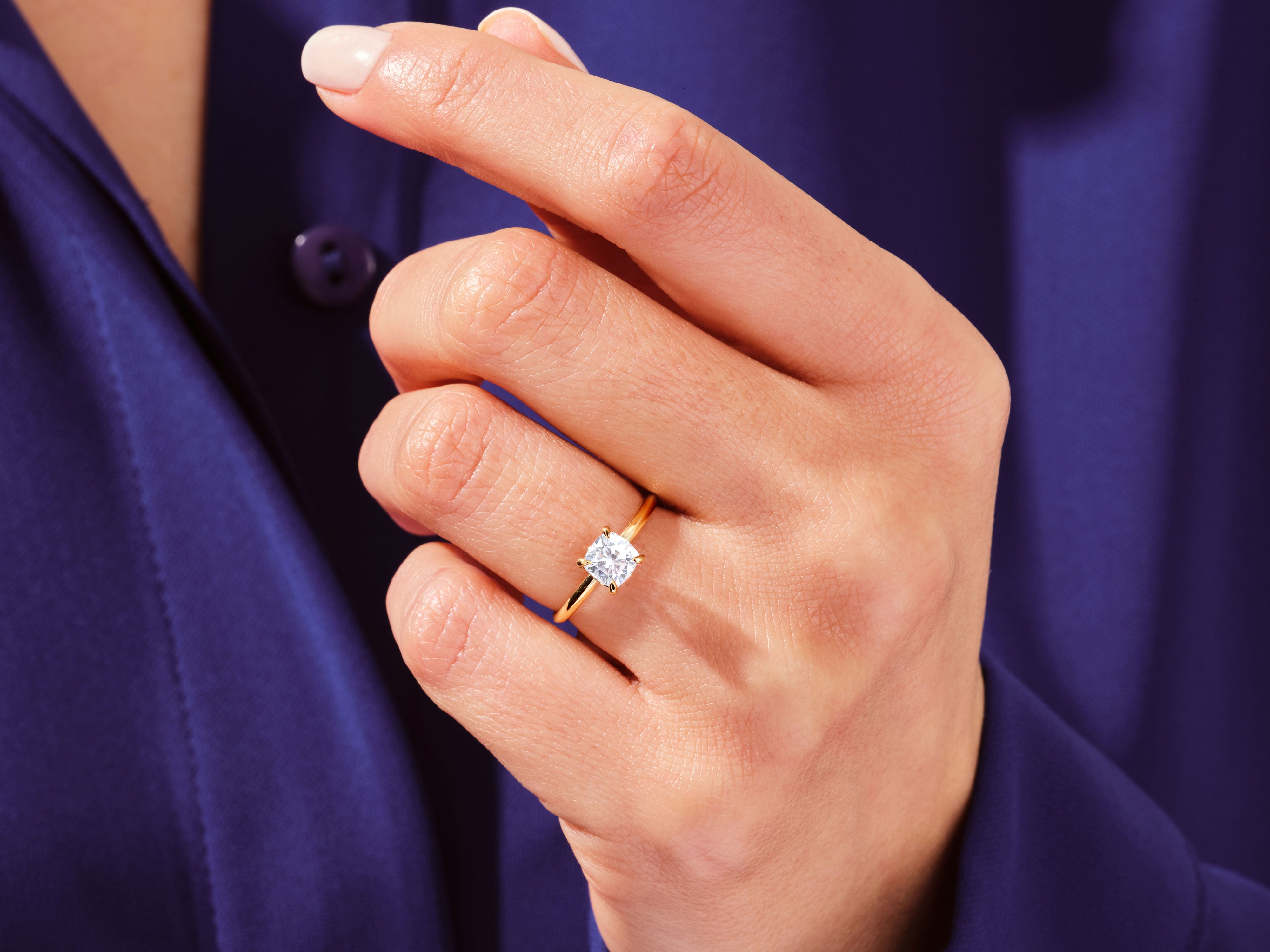Cushion Solitaire Engagement Ring