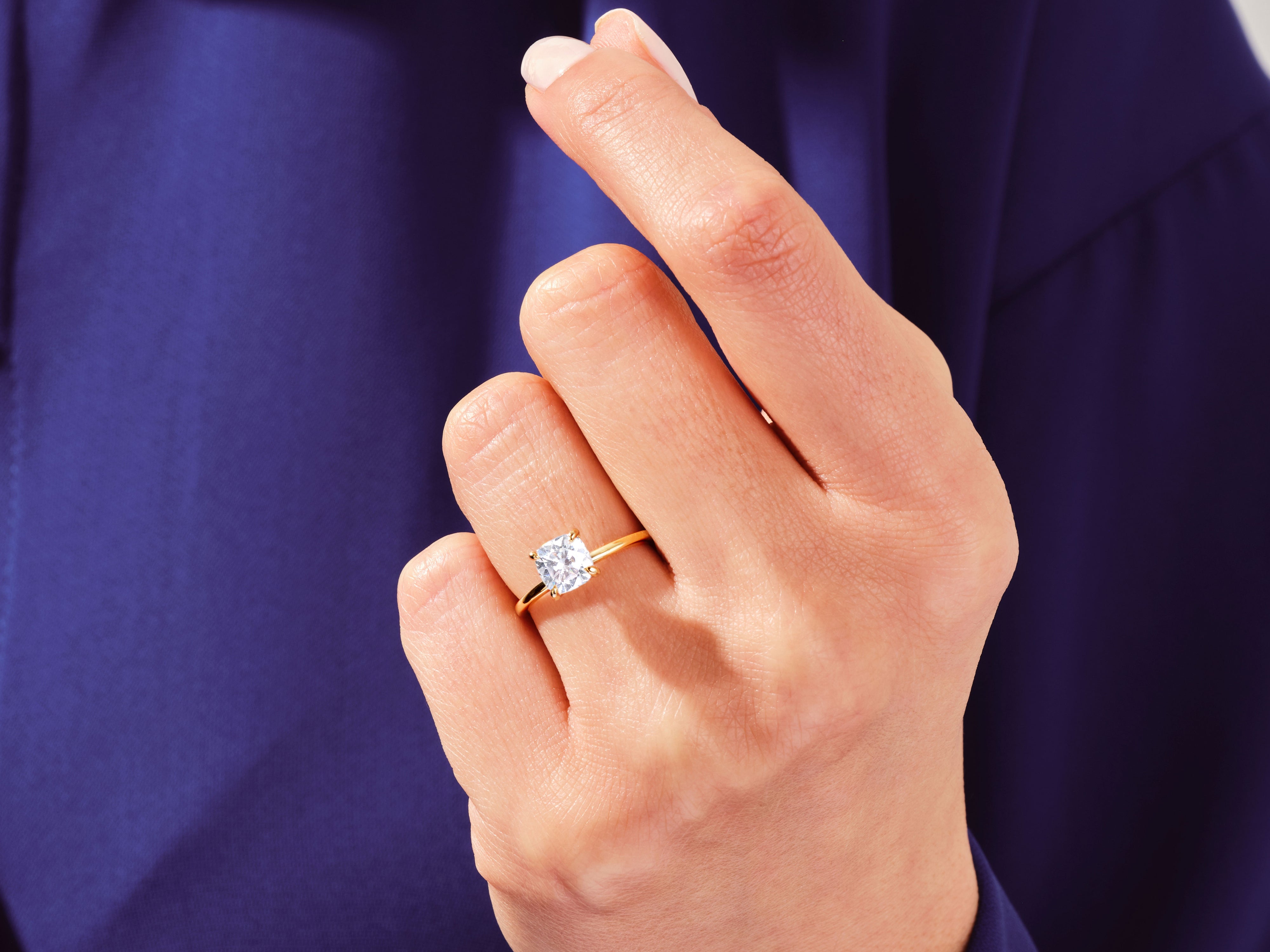 Cushion Solitaire Engagement Ring