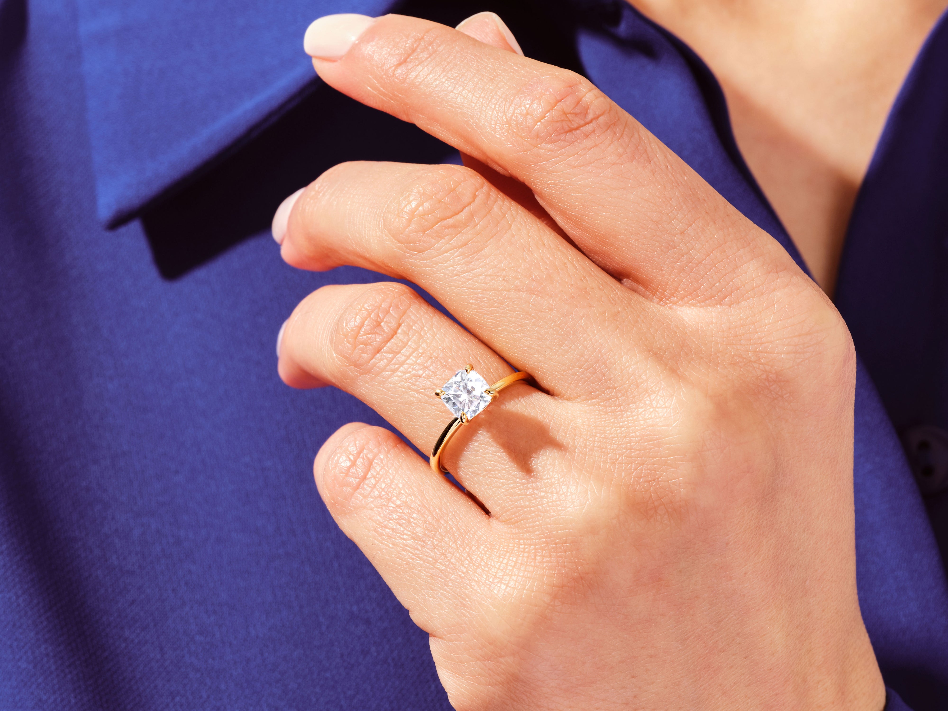 Cushion Solitaire Engagement Ring