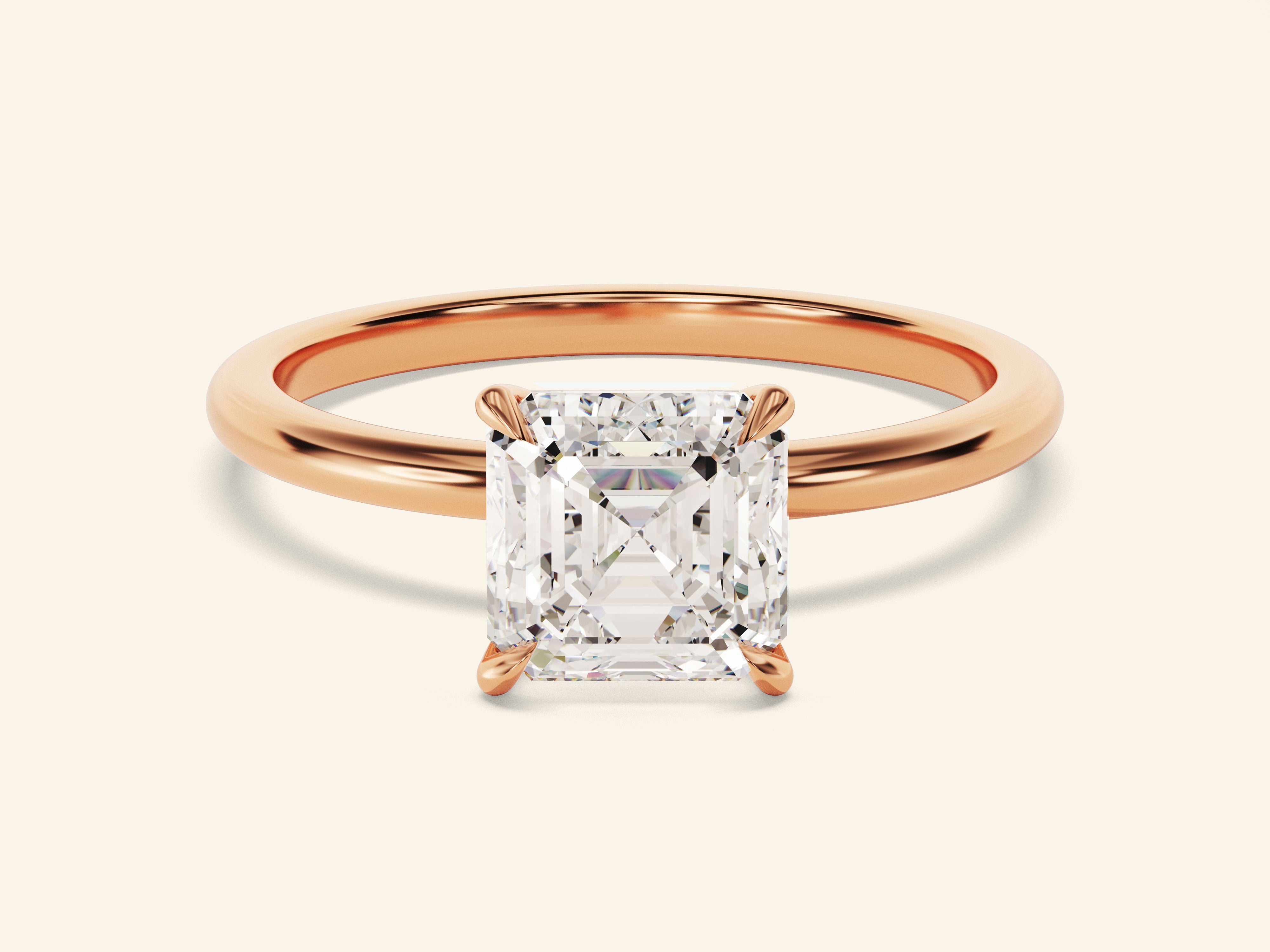 Asscher Solitaire Engagement Ring