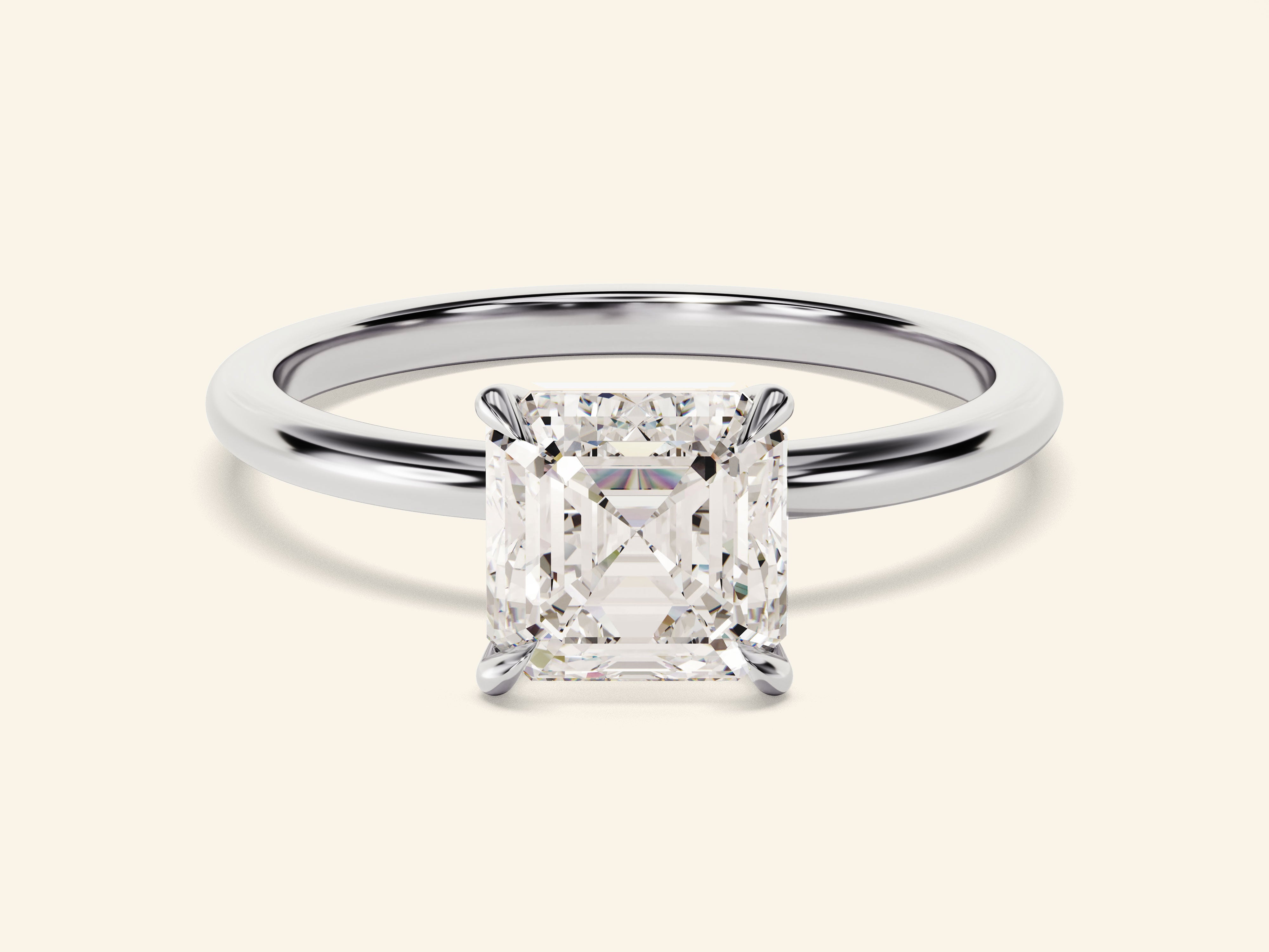 Asscher Solitaire Engagement Ring