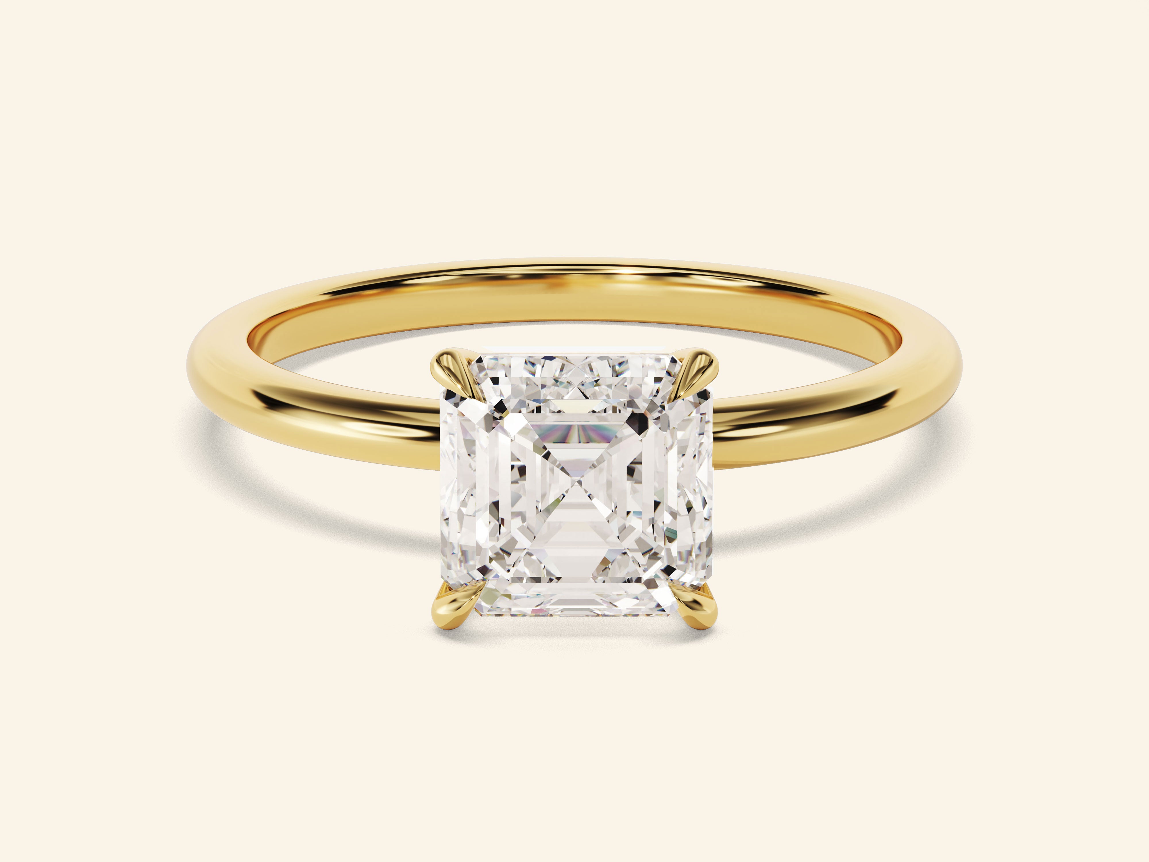 Asscher Solitaire Engagement Ring