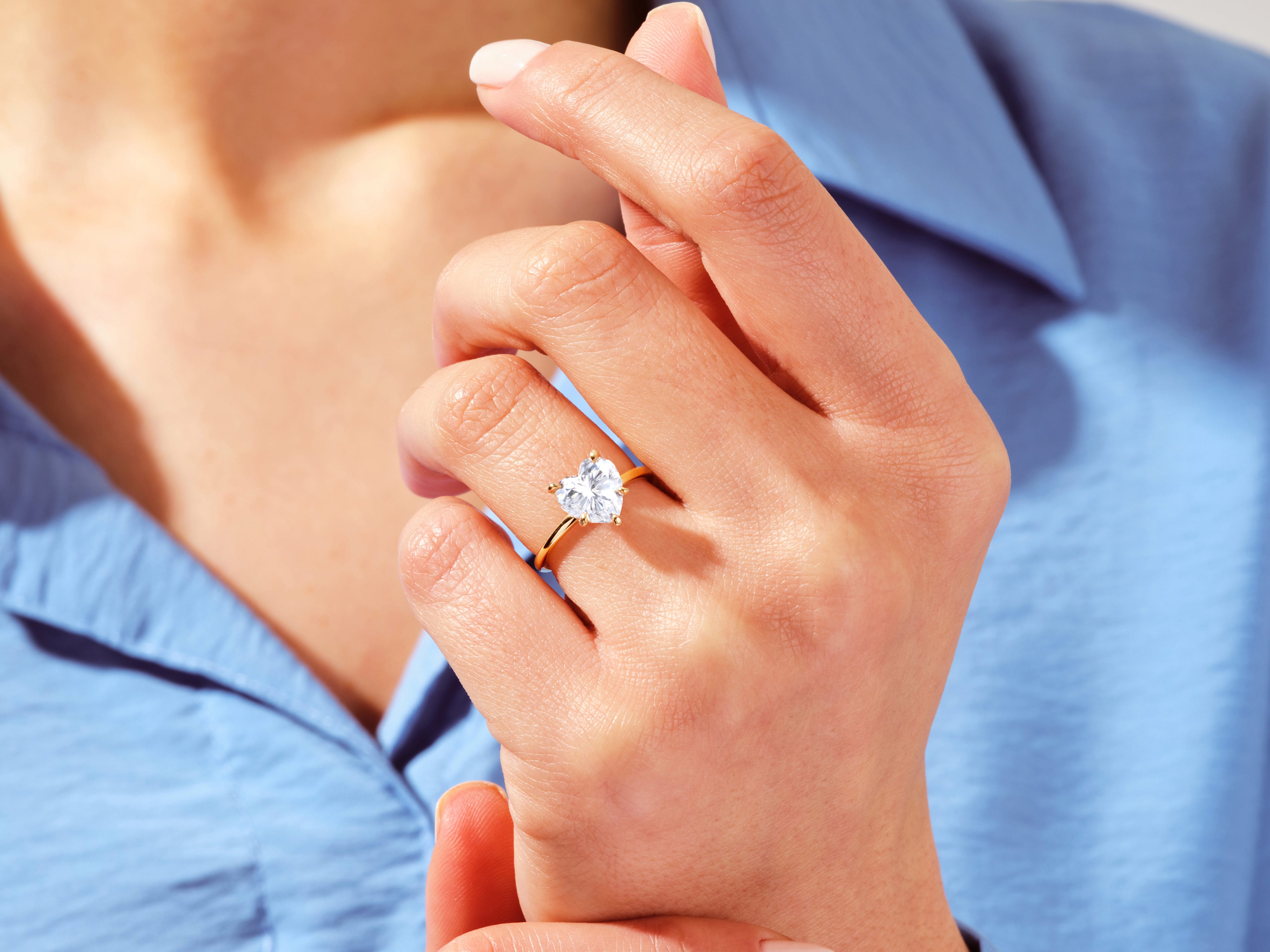 Heart Solitaire Engagement Ring