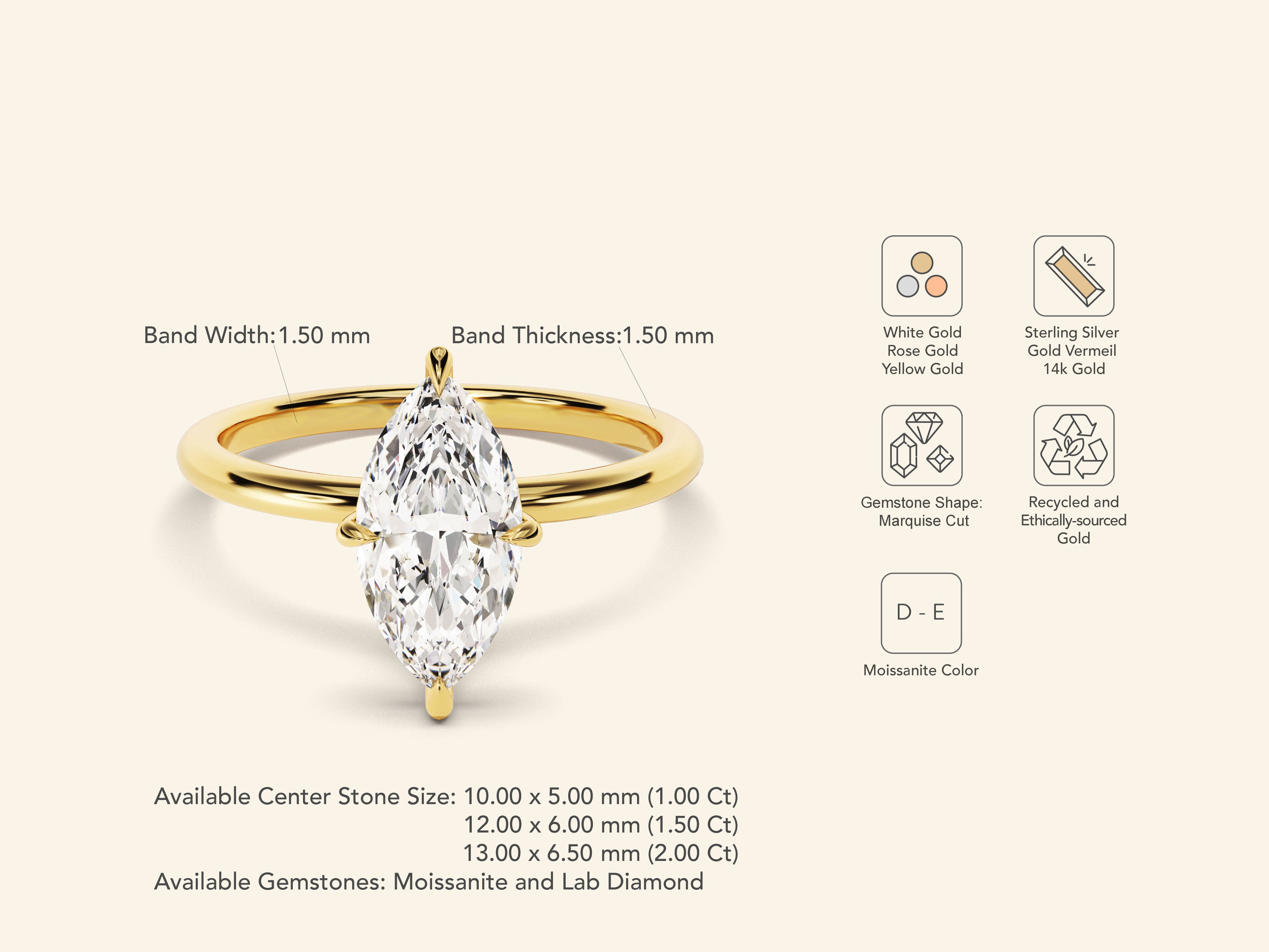 Marquise Solitaire Engagement Ring
