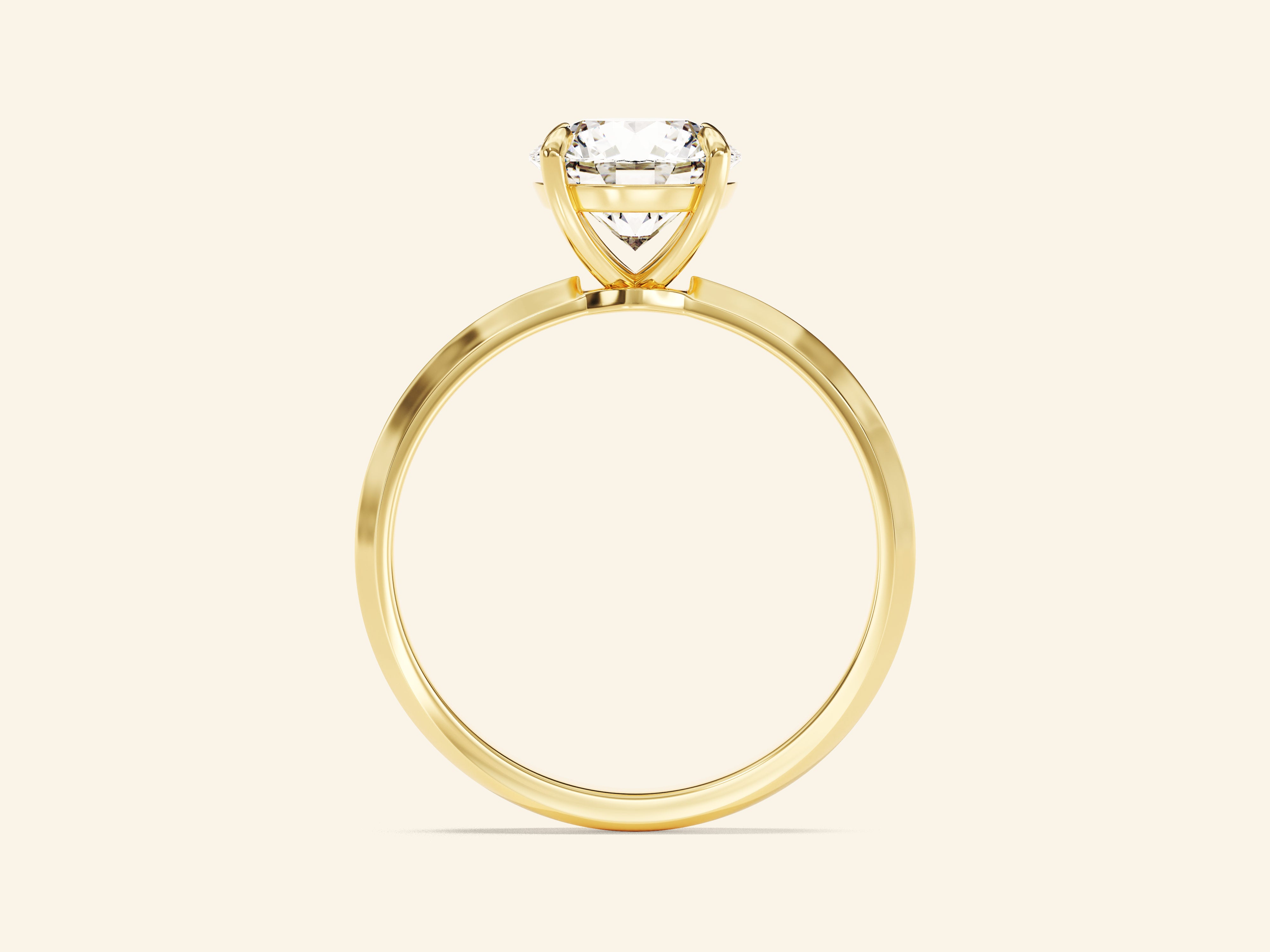 Knife Edge Round Engagement Ring