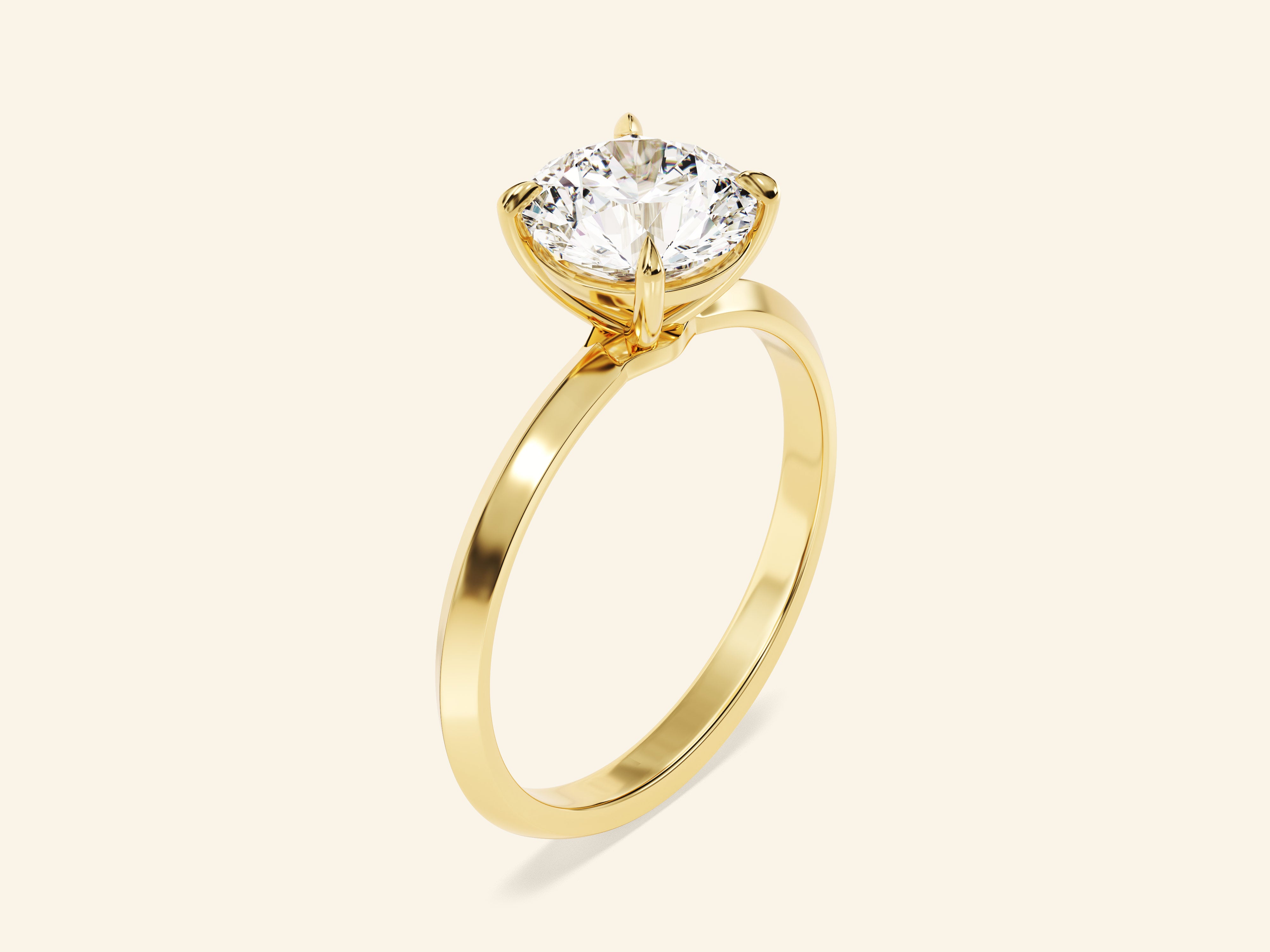 Knife Edge Round Engagement Ring