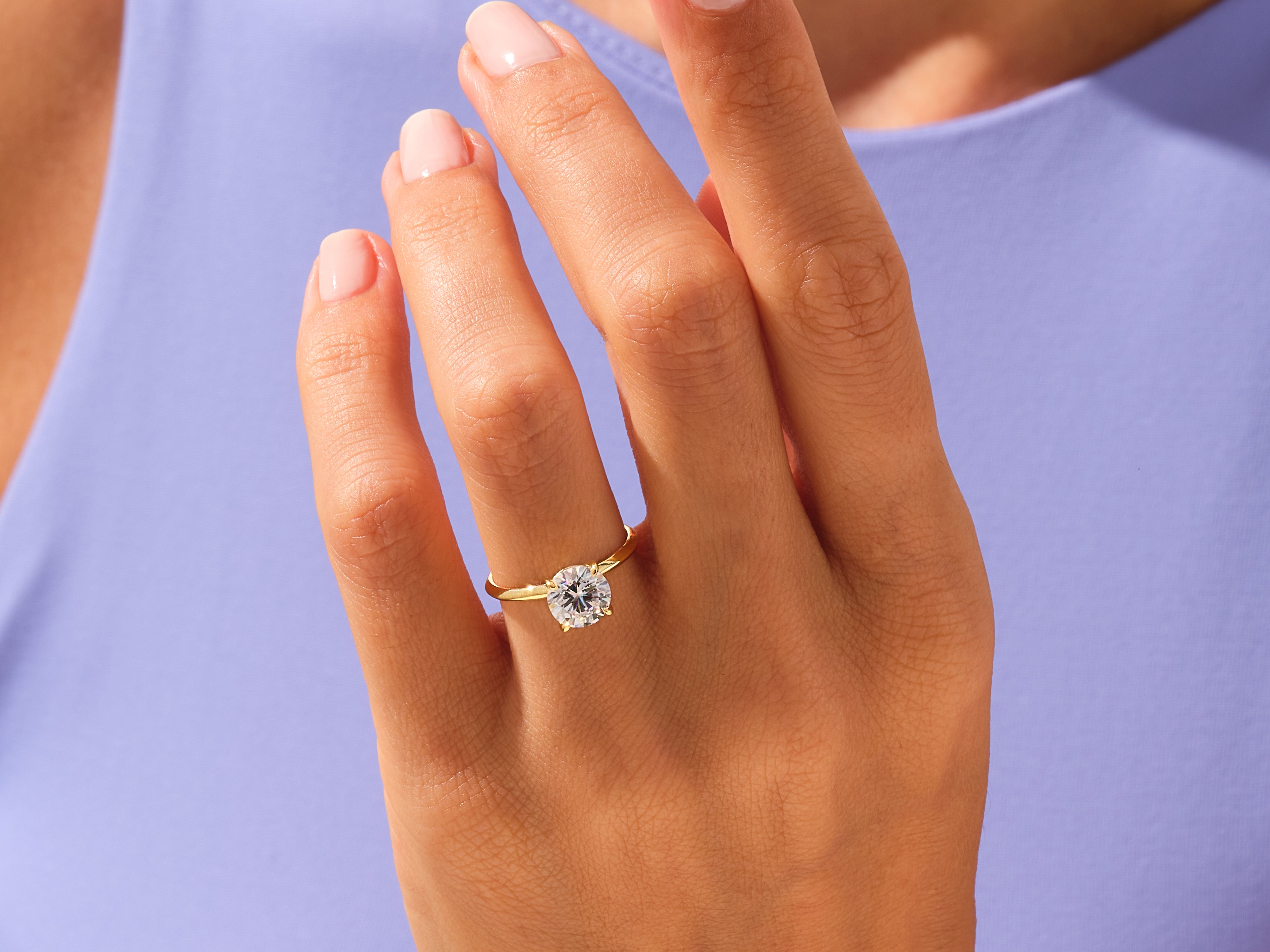 Knife Edge Round Engagement Ring