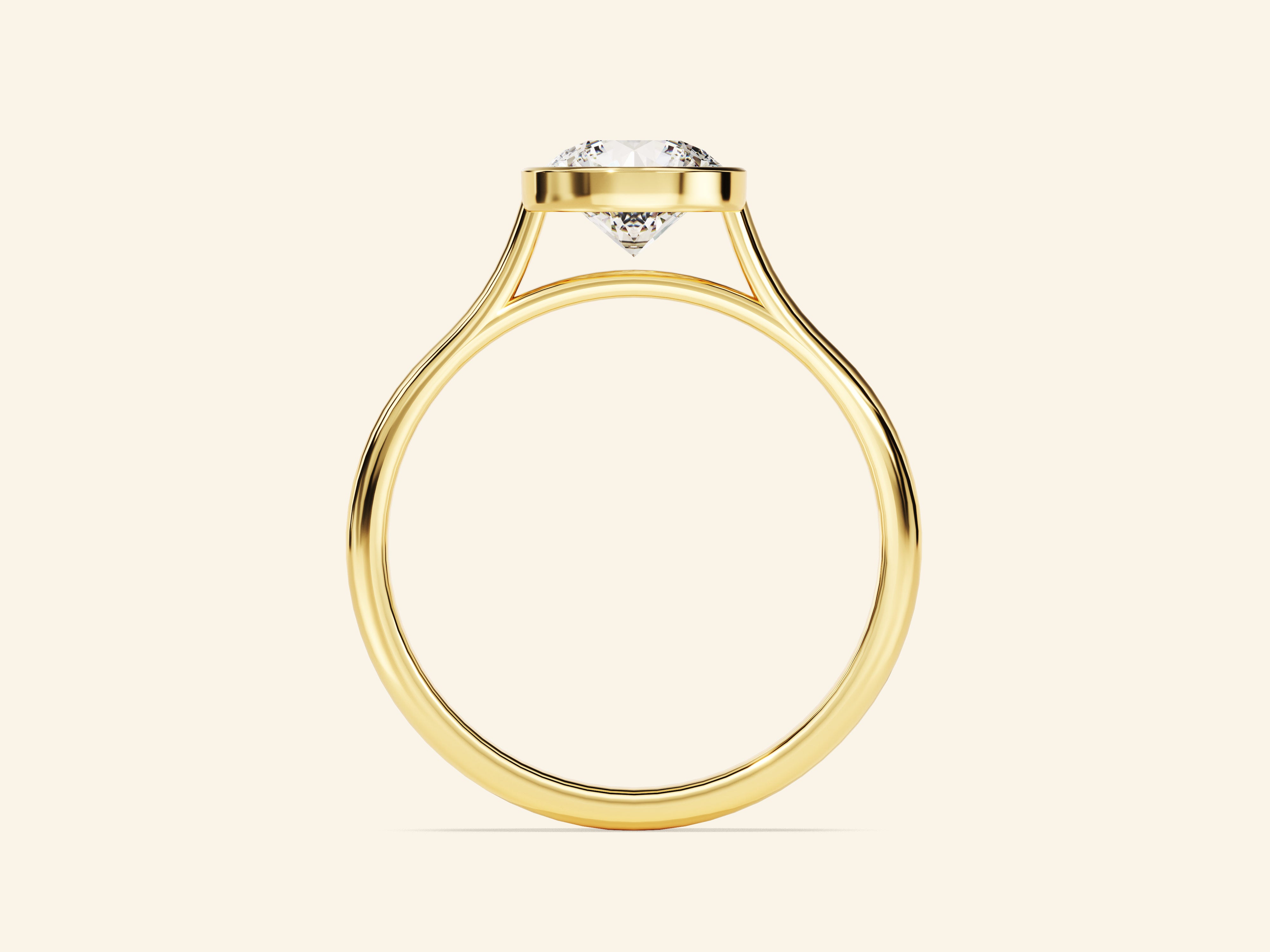 Bezel Round Engagement Ring