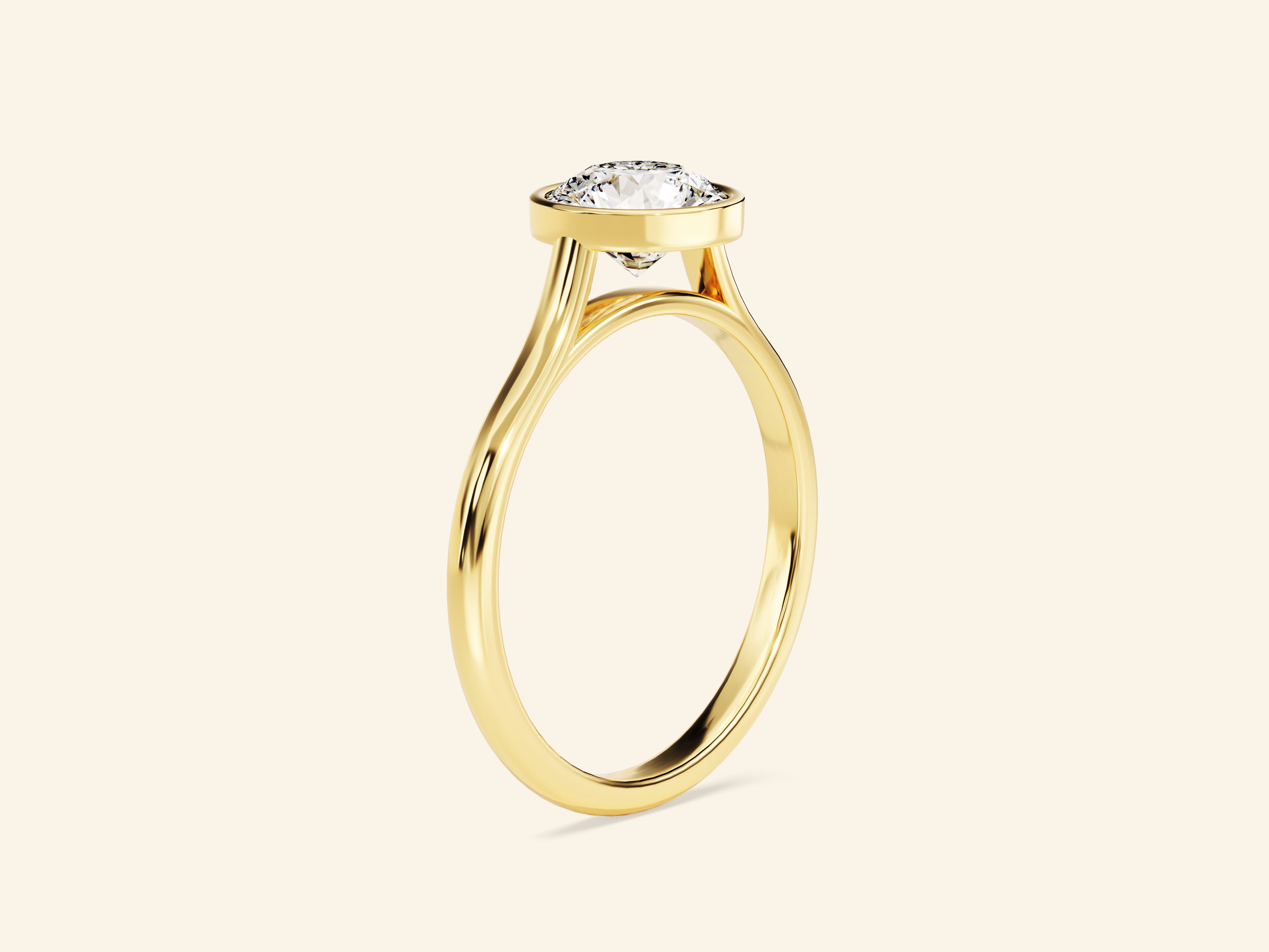 Bezel Round Engagement Ring