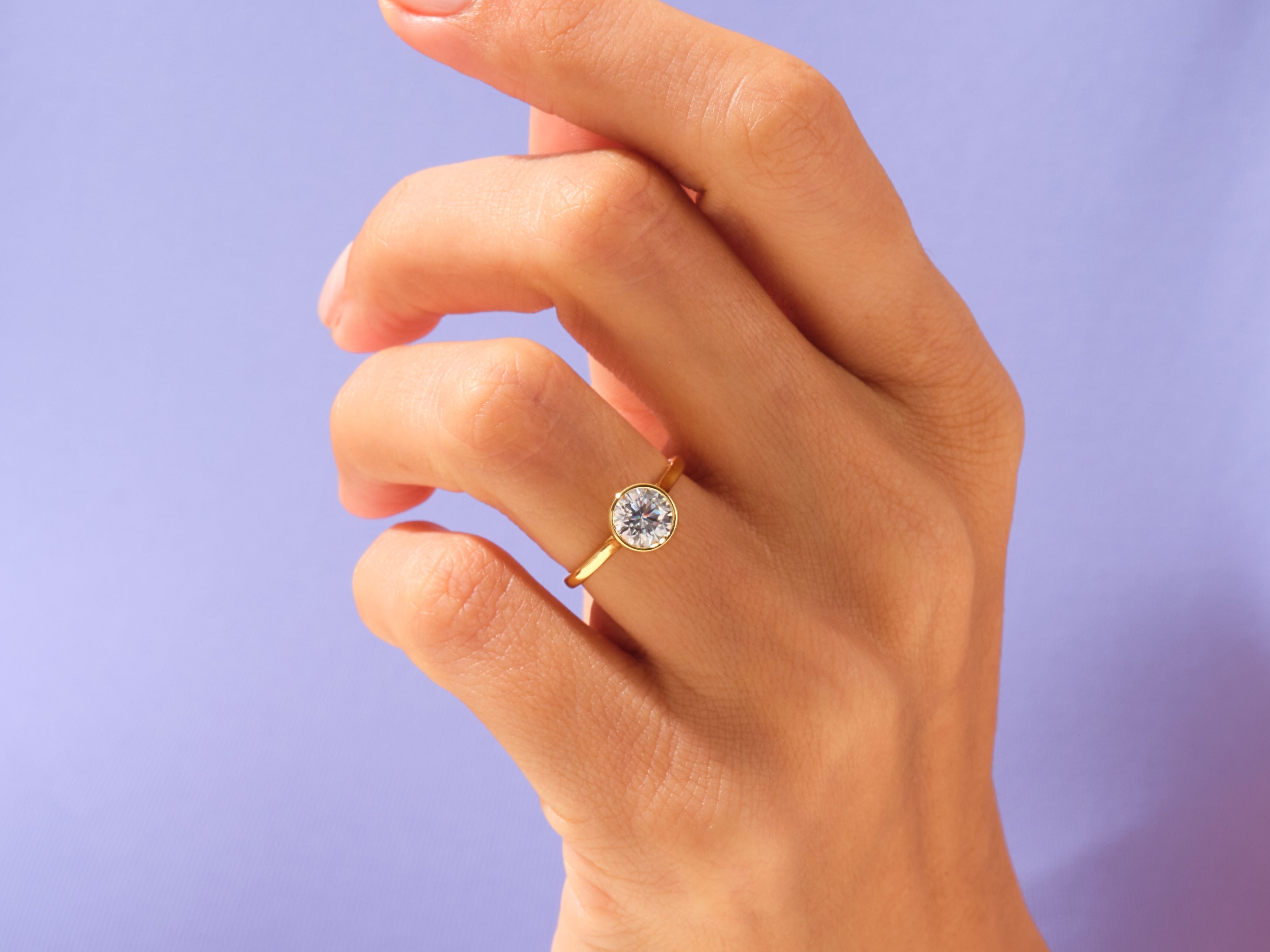 Bezel Round Engagement Ring