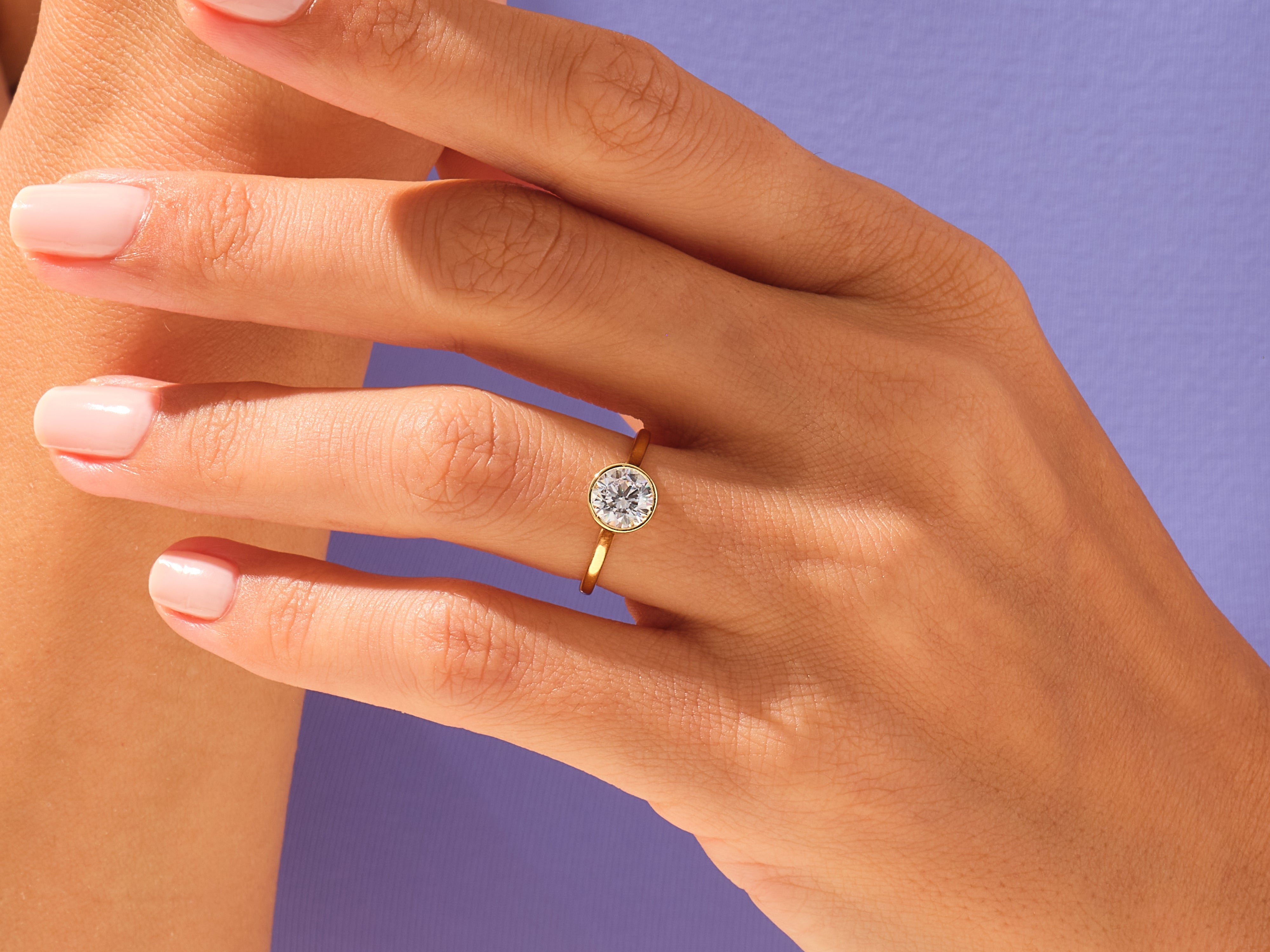 Bezel Round Engagement Ring