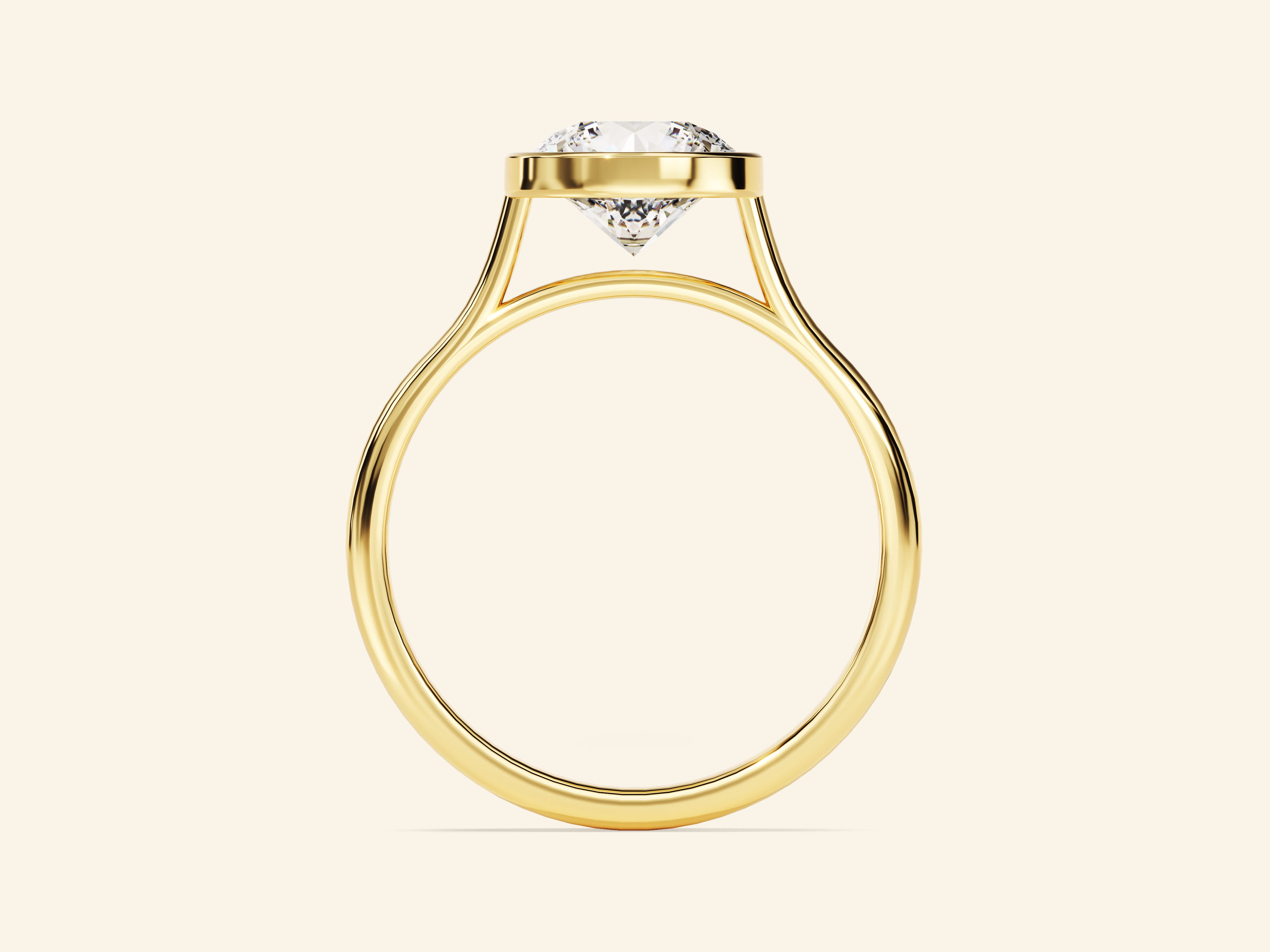 Bezel Round Engagement Ring
