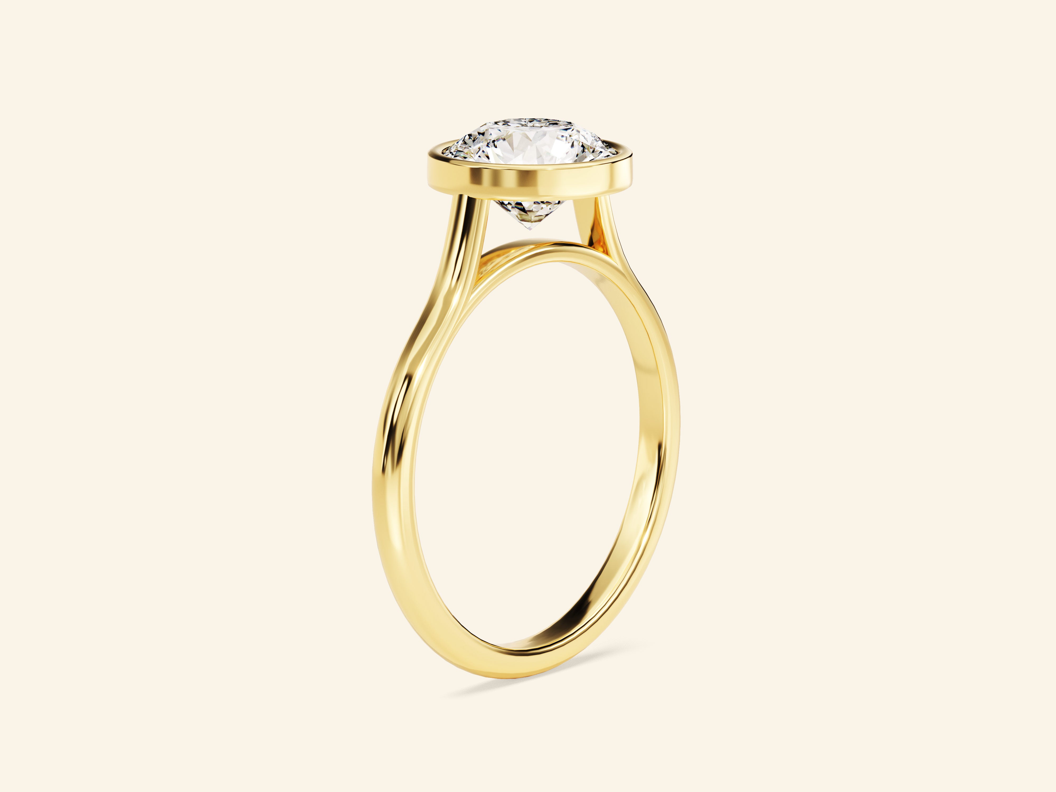 Bezel Round Engagement Ring