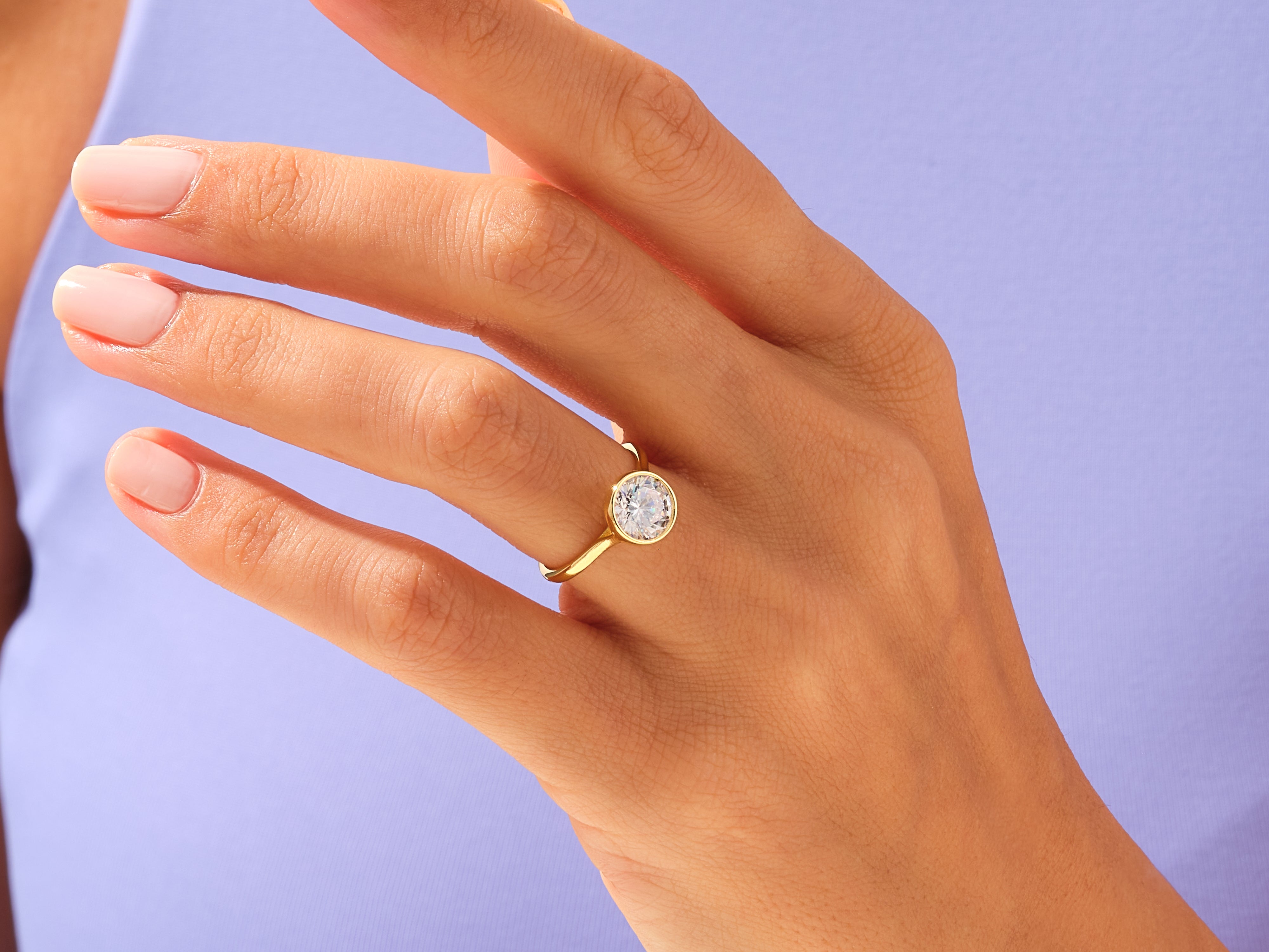 Bezel Round Engagement Ring