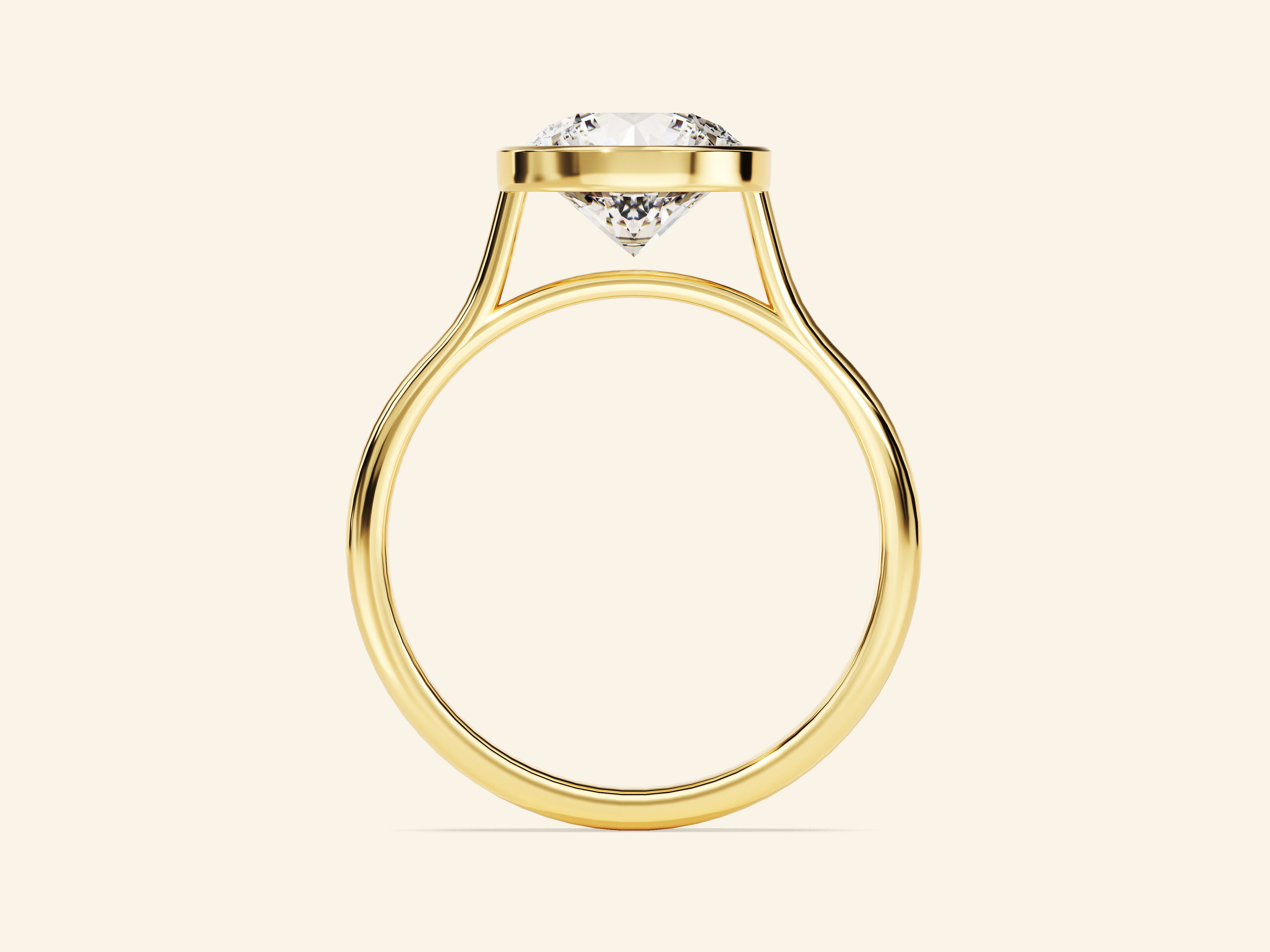 Bezel Round Engagement Ring