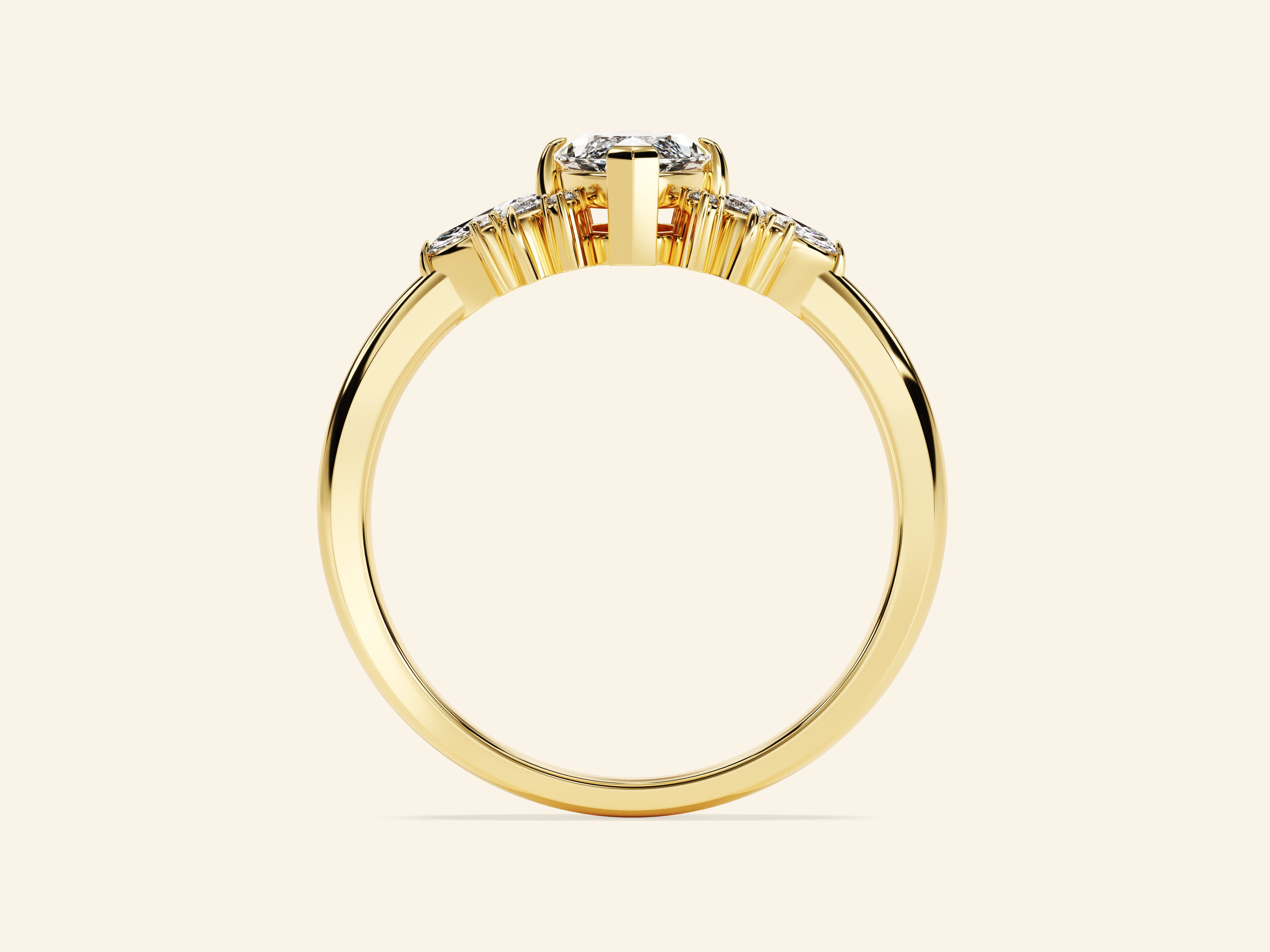 Vintage Cluster Marquise Cut Engagement Ring